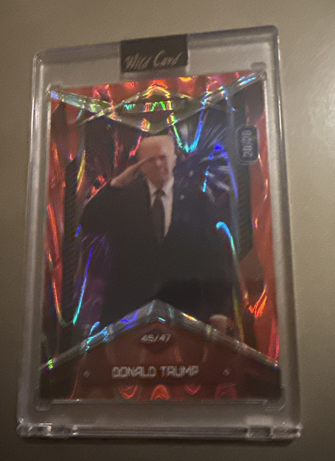 RARE Wild Card 2020 Election Alumination Donald Trump Salute, Red RayWave π₯π₯π₯ RARE Wild Card 2020 Election Alumination Donald Trump Salute, Red RayWave π₯π₯π₯