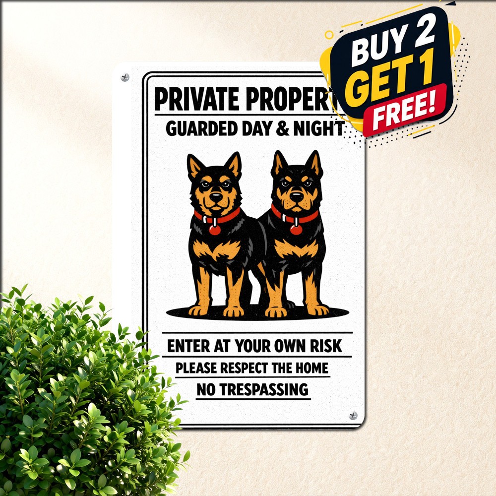 Home Protected By Lord And Rottweiler Funny Dog Metal Sign 8x12