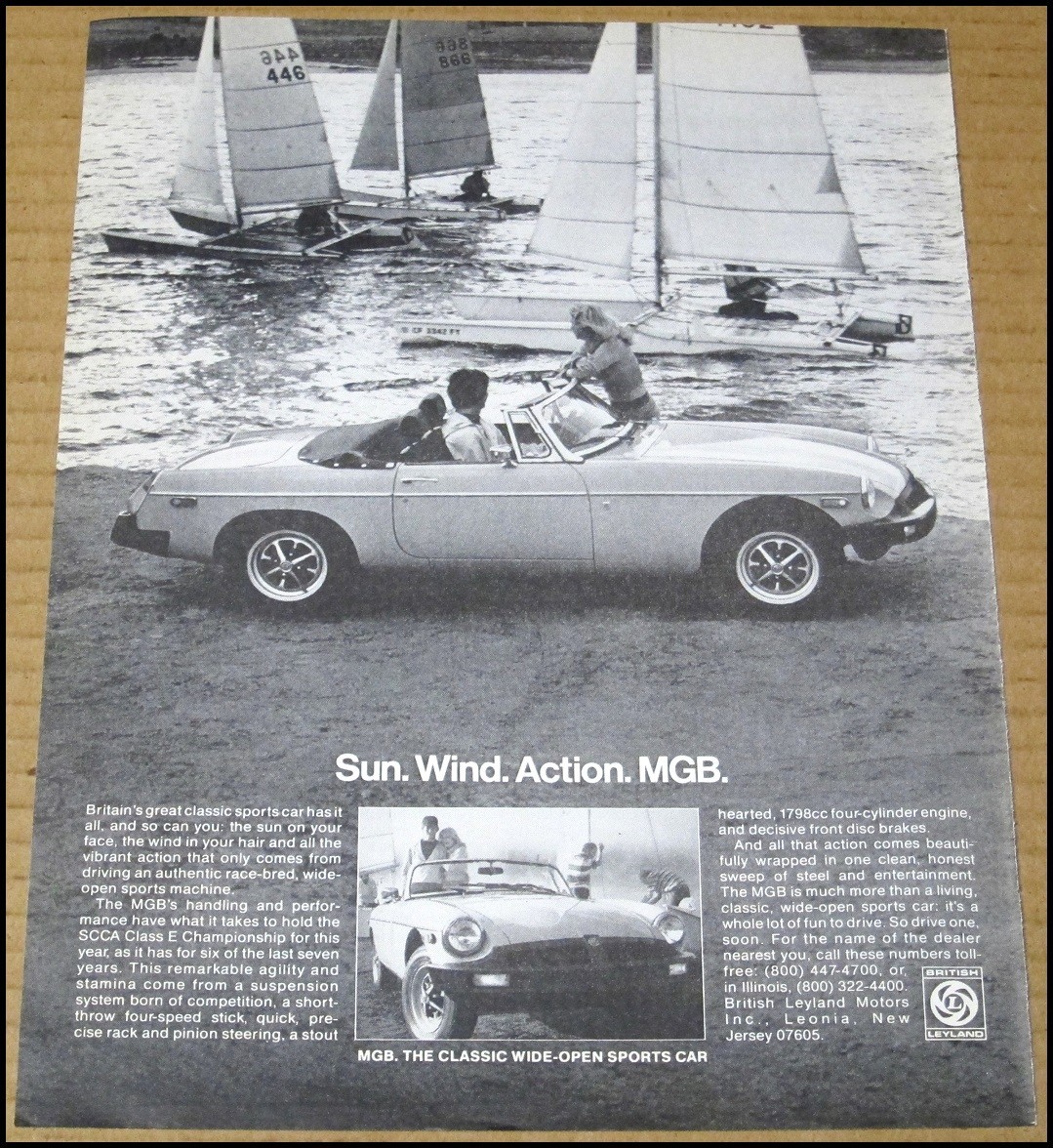 1978 MG MGB Print Ad Automobile Sports Car Advertisement British Leyland Vintage