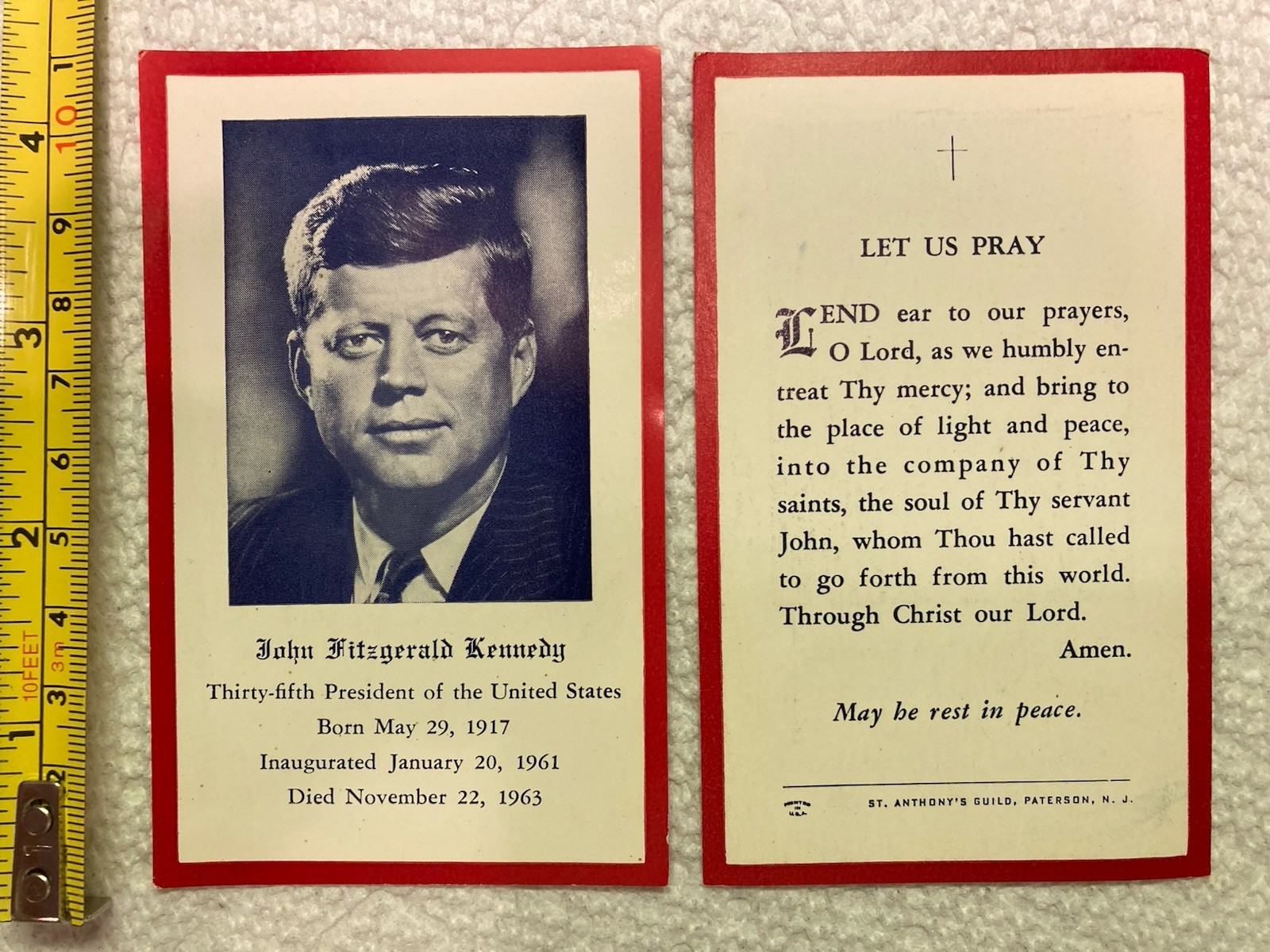 John F. Kennedy funeral Card