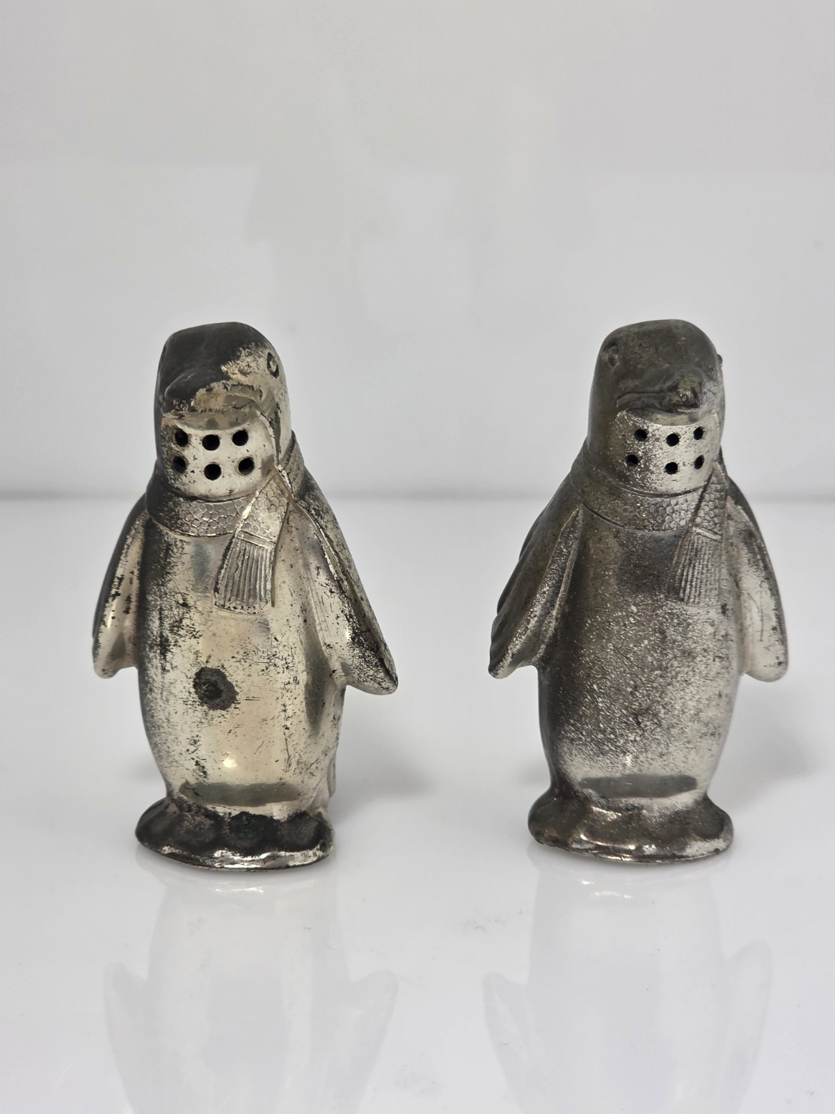 Vintage Metal Penguin Salt & Pepper Shakers