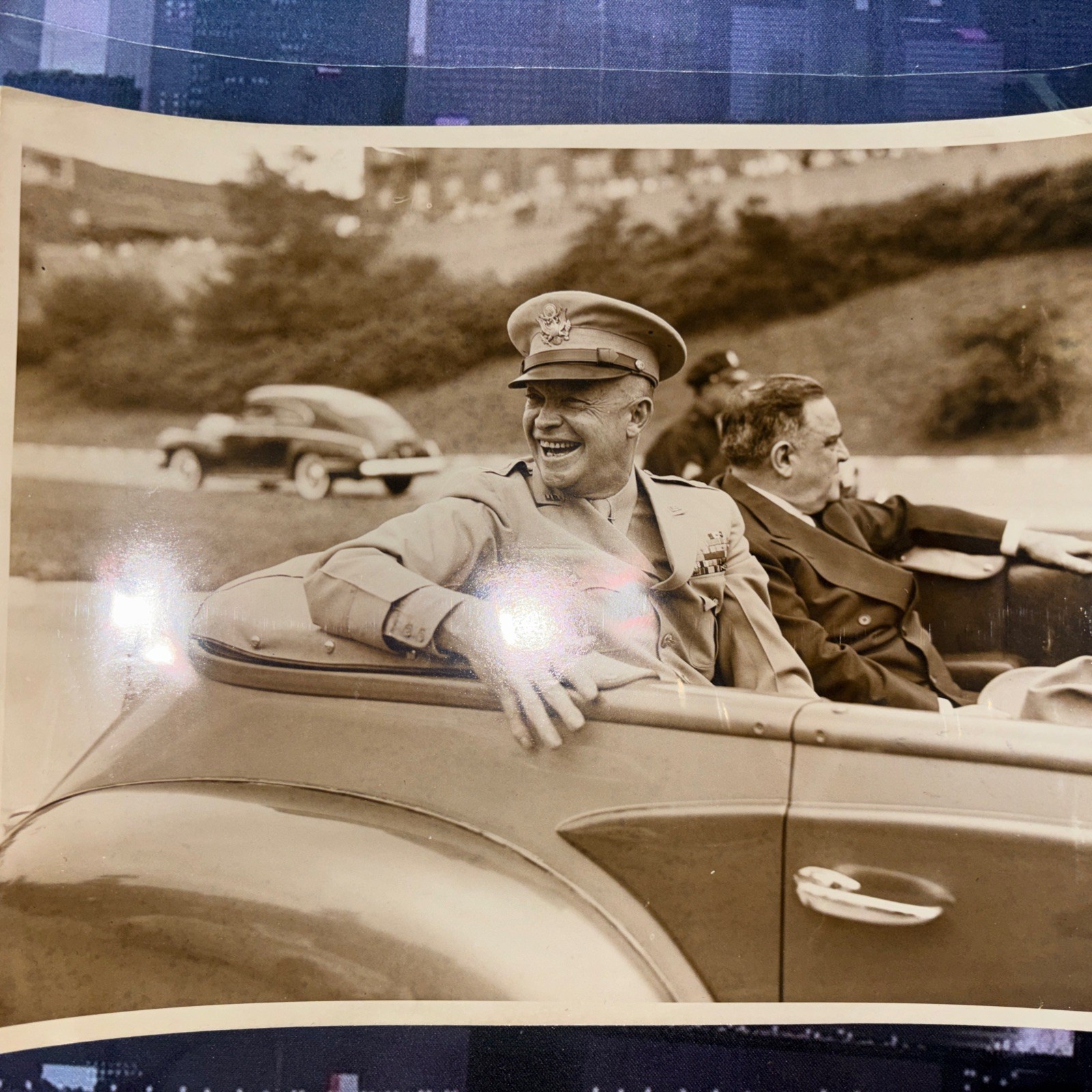 1945 Vintage NY Times Press Photo Gen. Eisenhower & Marshall WWII Victory Tour