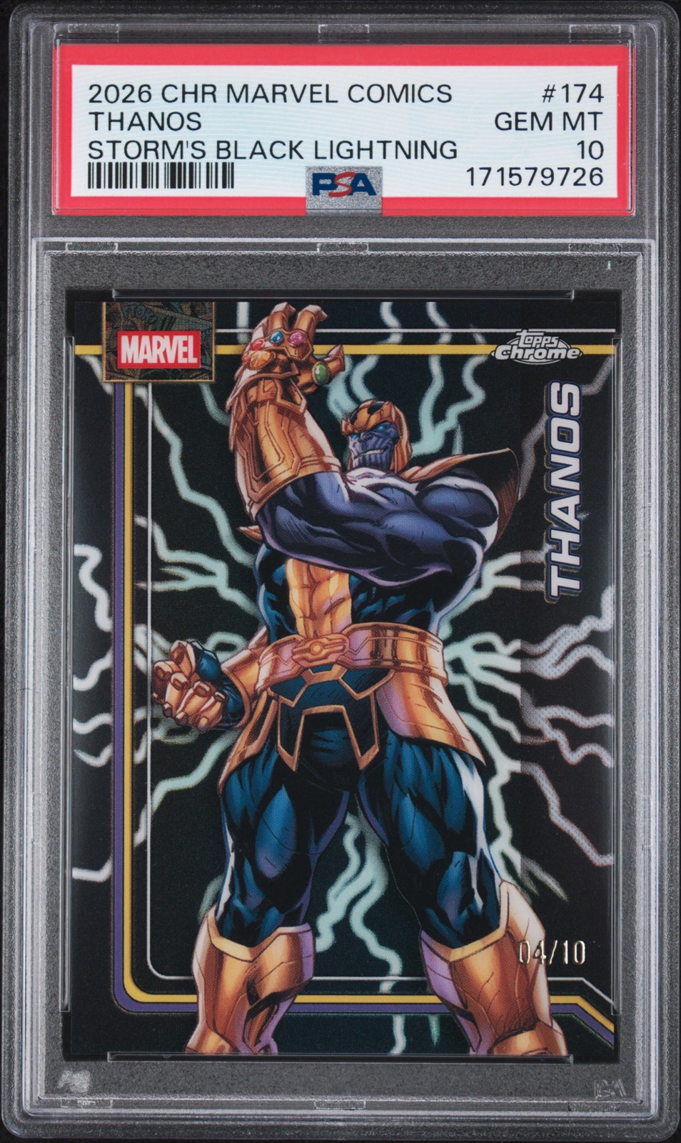 2026 TOPPS CHROME MARVEL COMICS #174 THANOS 4/10 PSA 10
