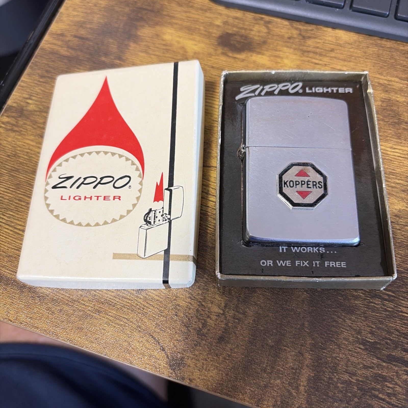 Zippo 1966 High Polish Slim Lighter. Koppers Original Box-Unfired NEW Zippo 1966 High Polish Slim Lighter. Koppers Original Box-Unfired NEW