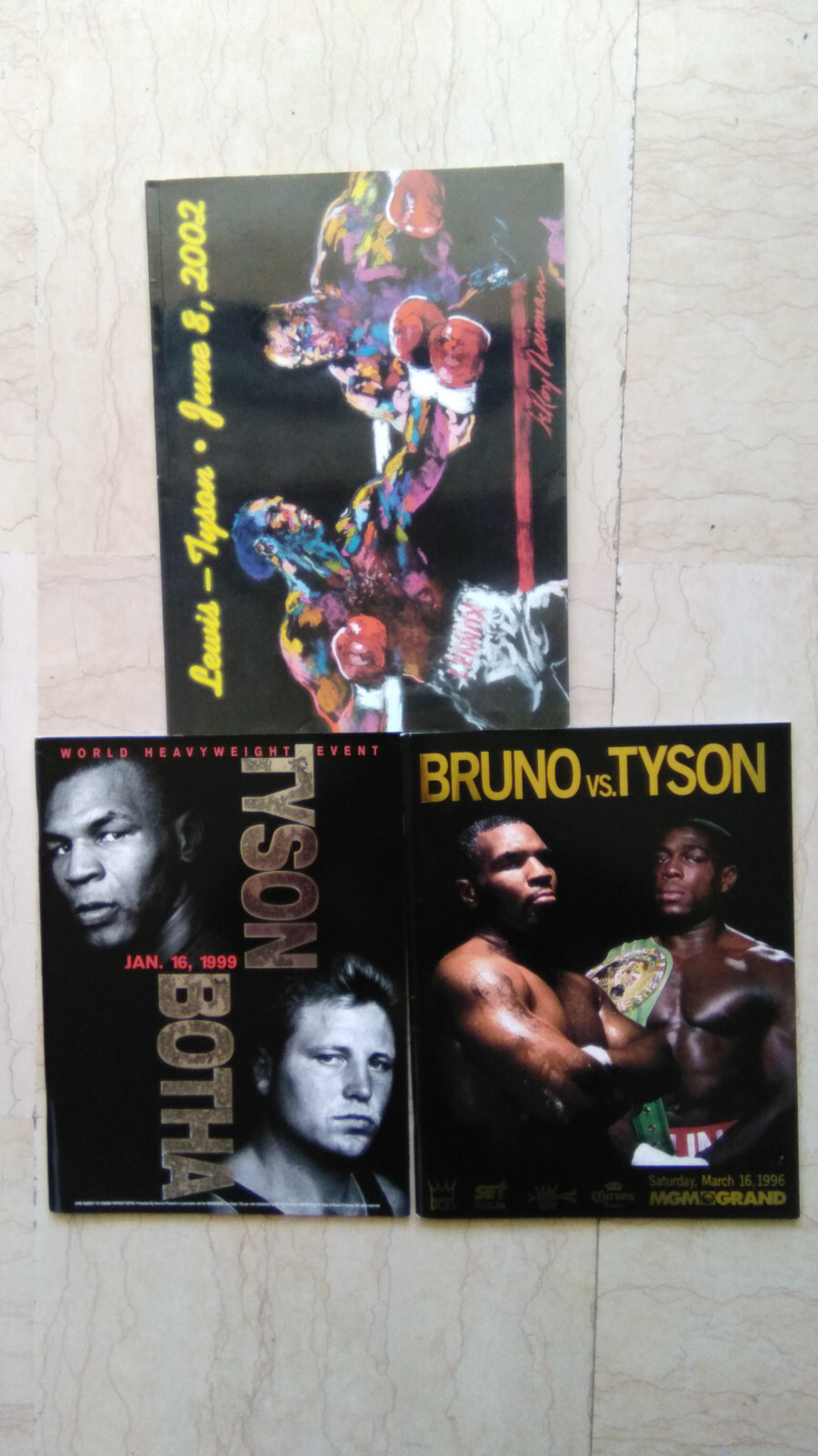 PROGRAM BOXING LEWIS-TYSON:BRUNO- TYSON:TYSON-BOTHA