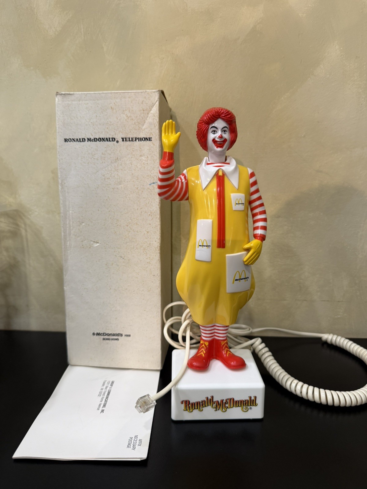 Vintage 1985 Ronald McDonald Telephone BNIB W/Paperwork Working Condition