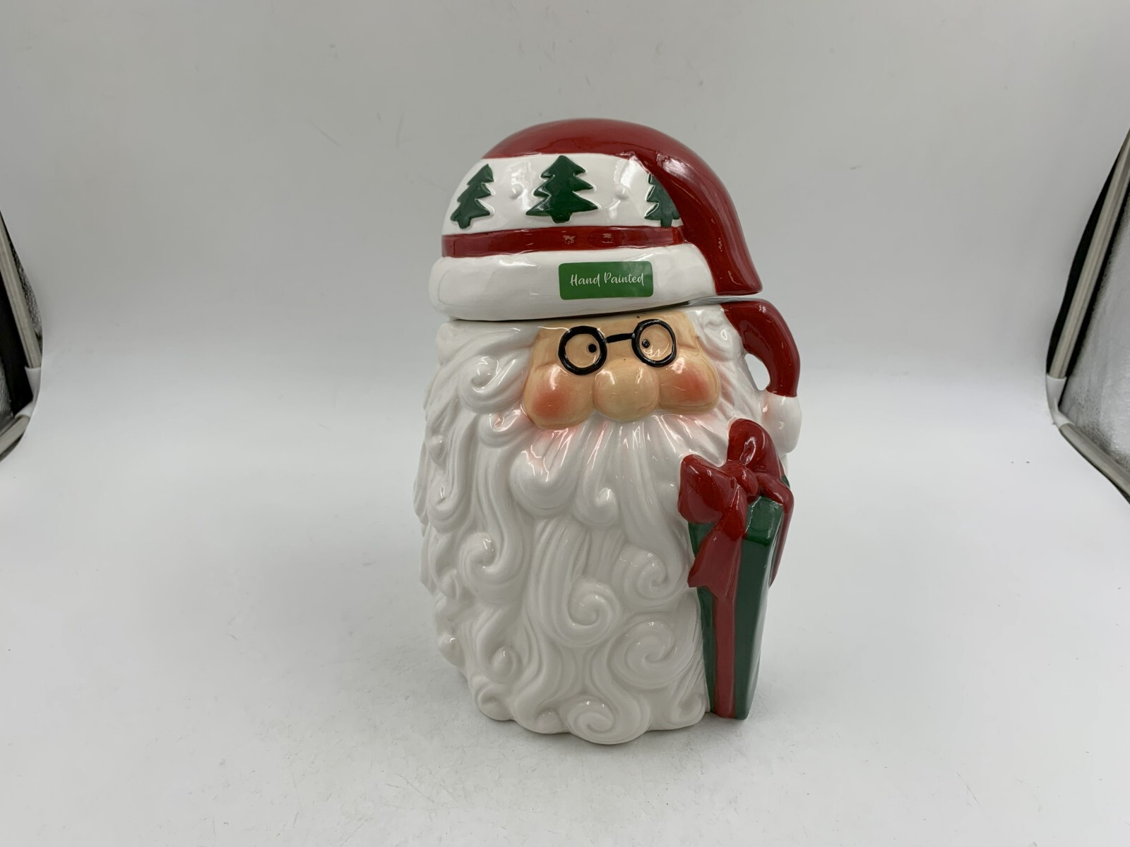 Transpac Ceramic 11in Hand Painted Santa with Glasses Cookie Jar AA02B05031 Transpac Ceramic 11in Hand Painted Santa with Glasses Cookie Jar AA02B05031