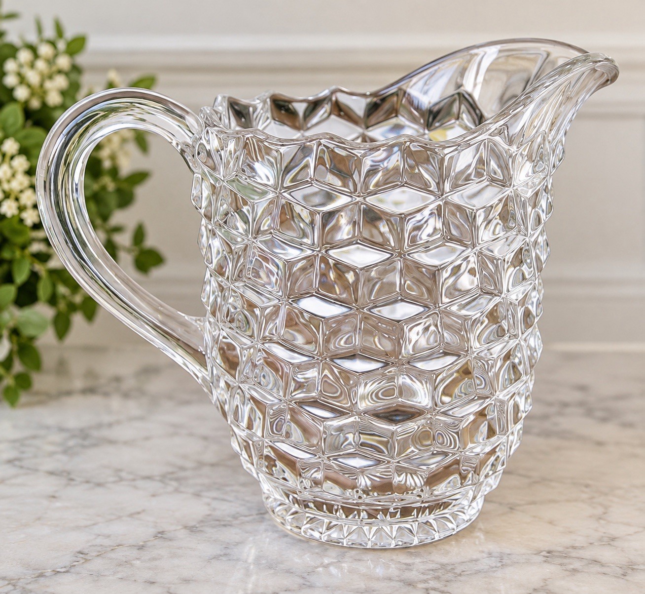 Vintage Fostoria Clear Glass “American” 2056 Pattern  8” Tall ~ Excll
