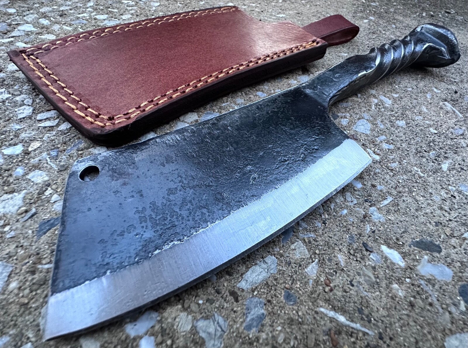 Tactical Cleaver Forged Indestructible Carbon Steel Sharp Rustic Artisan 9\