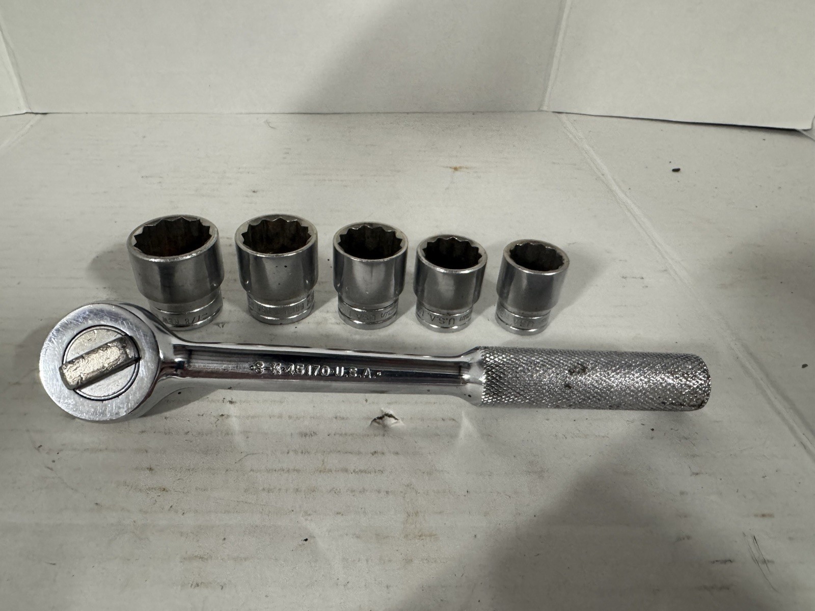 Collectors Tools VintageS-K Tools USA vintage Ratchet 42470 And New Brit Sockets
