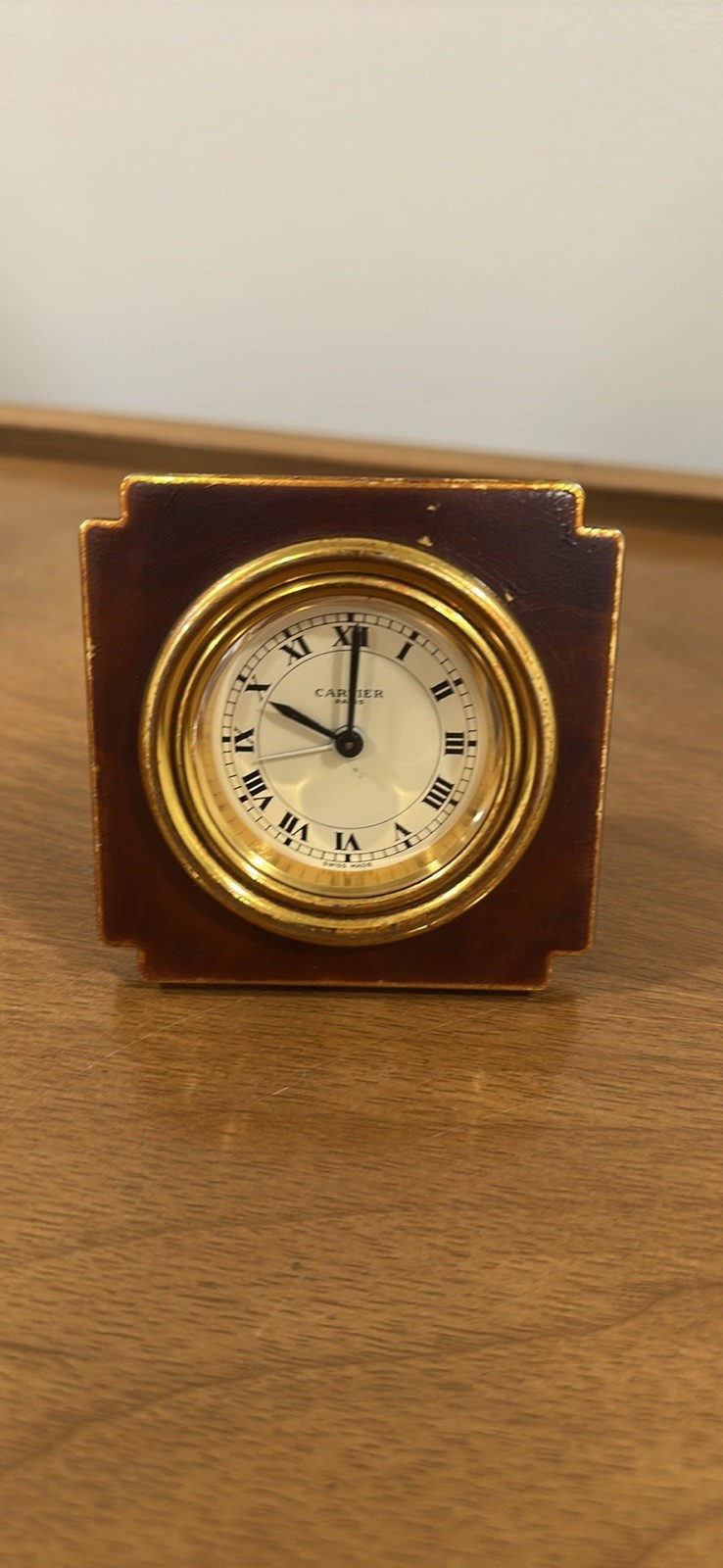 Vintage „Must de Cartier” Desk Clock – Paris, Late 20th Century