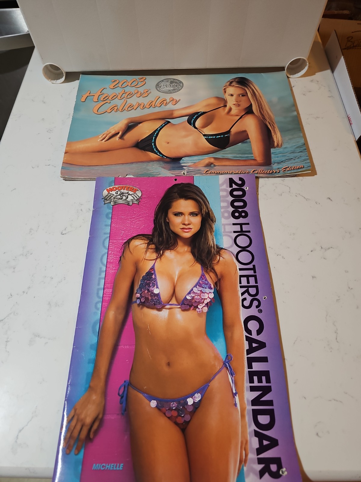 Hooters Calendar Lot 3Original Swimsuit Advertising Calendars 2003 W/ Autos 08 +