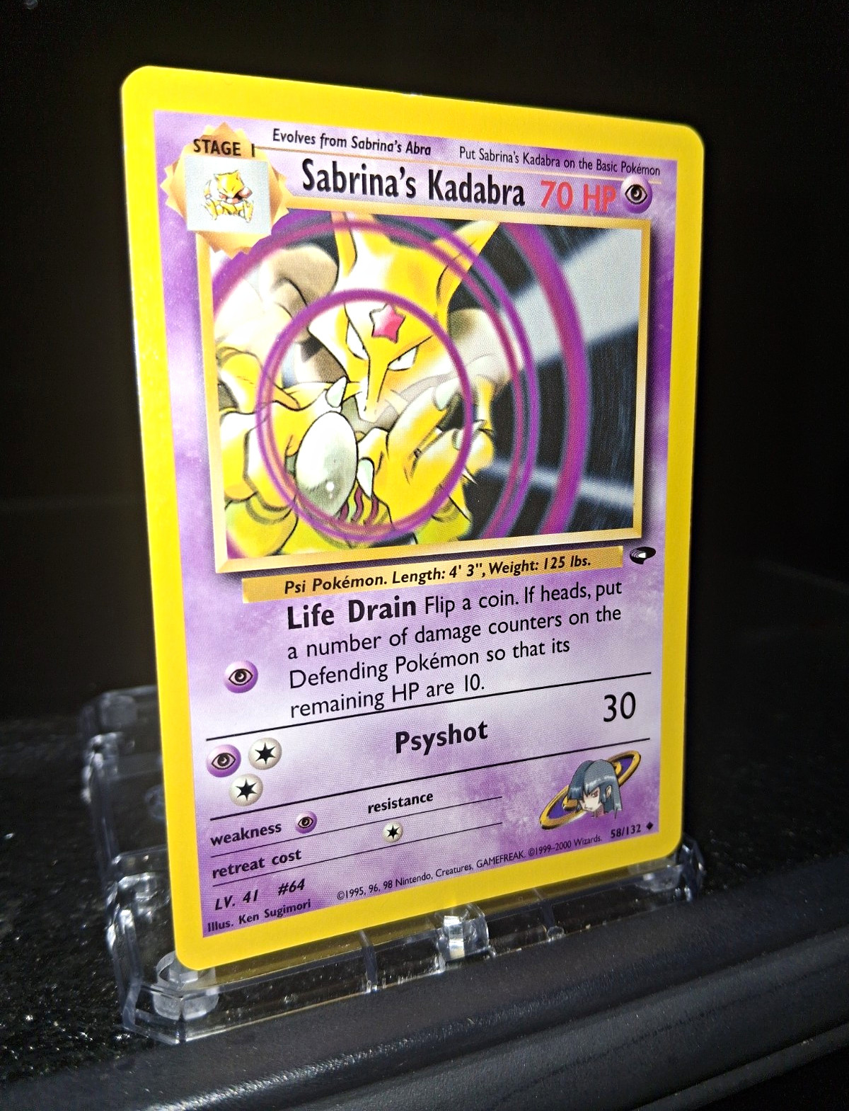 Pokémon Gym Heroes Sabrina's Kadabra 58/132 2000