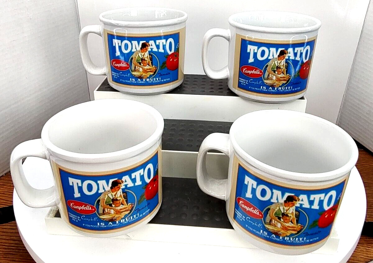 Campbells Soup 2005 Set 4 14oz Tomato Mug Cup Soup Set