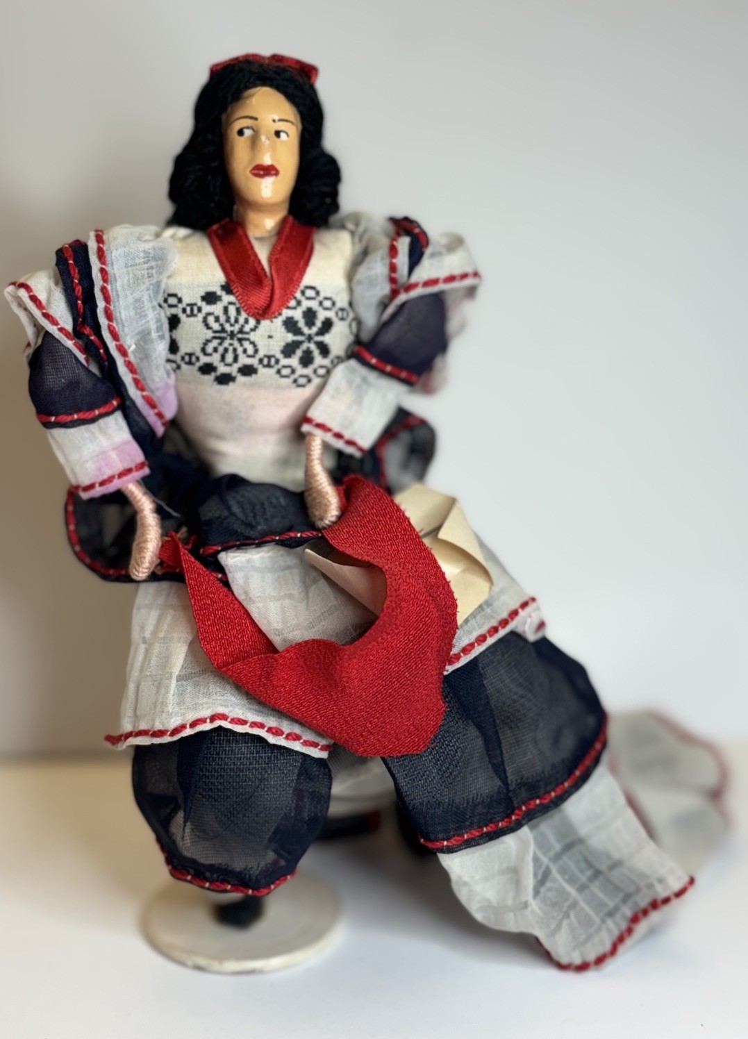 Vintage Cuba Folk Dancer Doll Cuban Souvenir Ruffled Dress 7”