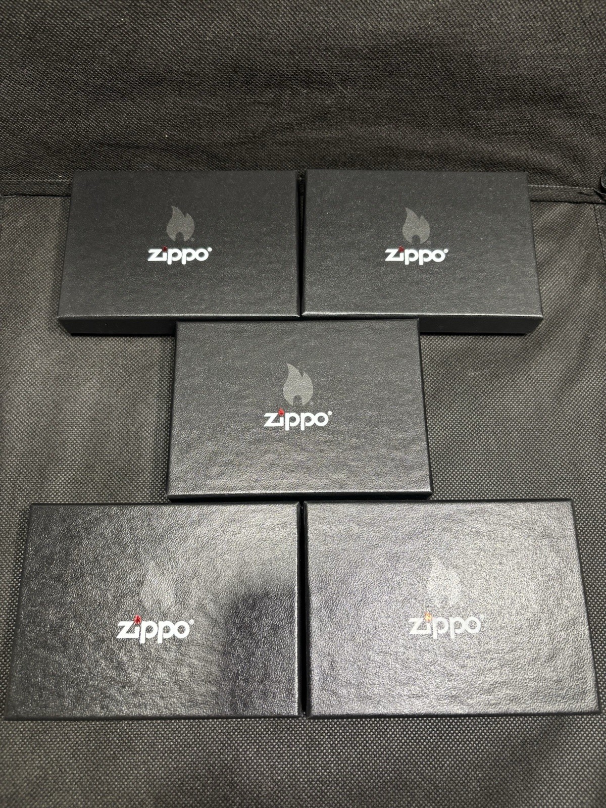 LOT 5-SET ZIPPO EMPTY BLACK INCLUDE 2 PSC ZIPPO LIGHTER  DOUBLE-BOX