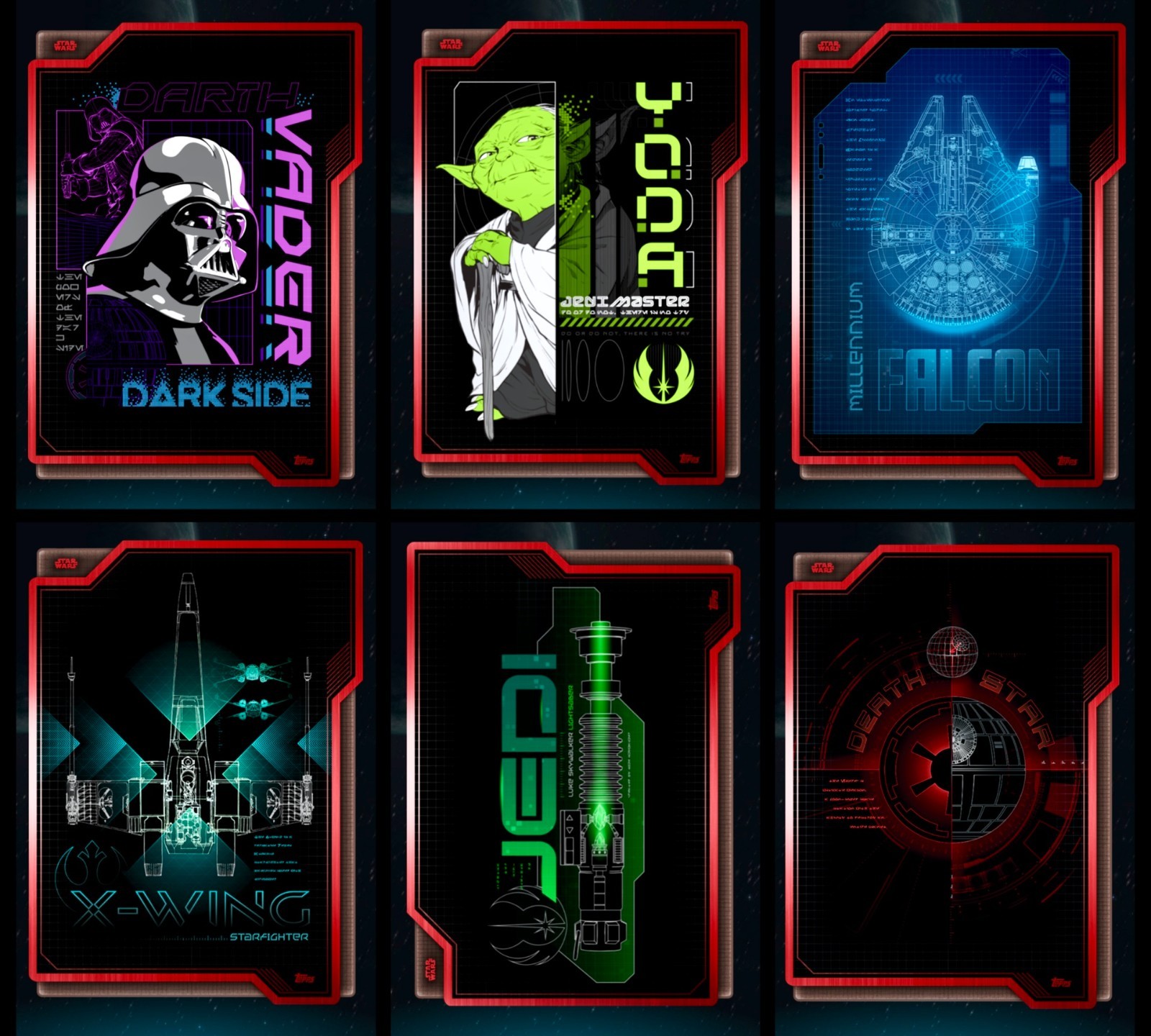 GRIDDED GALAXY EVENT RARE 6 CARD SET TOPPS STAR WARS CARD TRADER 2026 WAVE 1