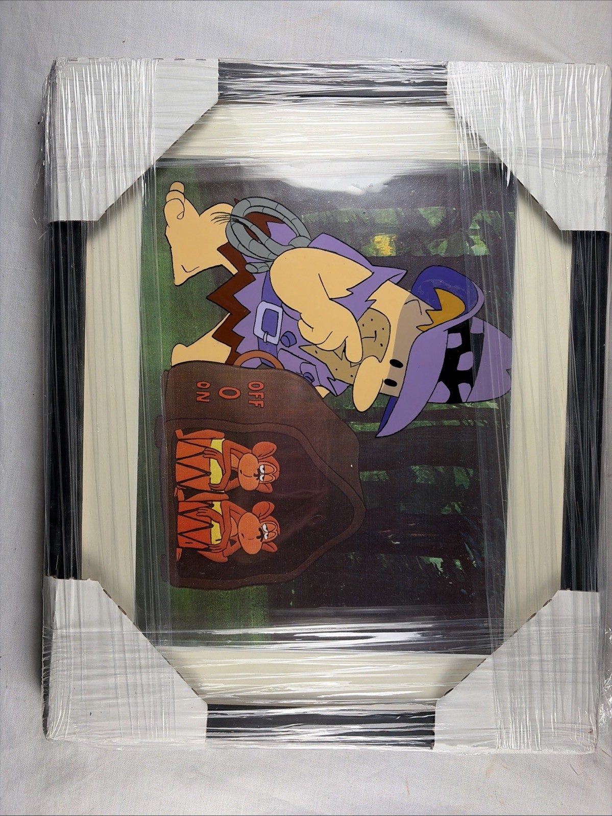 HANNA-BARBERA ANIMATION PRODUCTION CEL BARNEY RUBBLE FINTSTONES in FRAME & COA