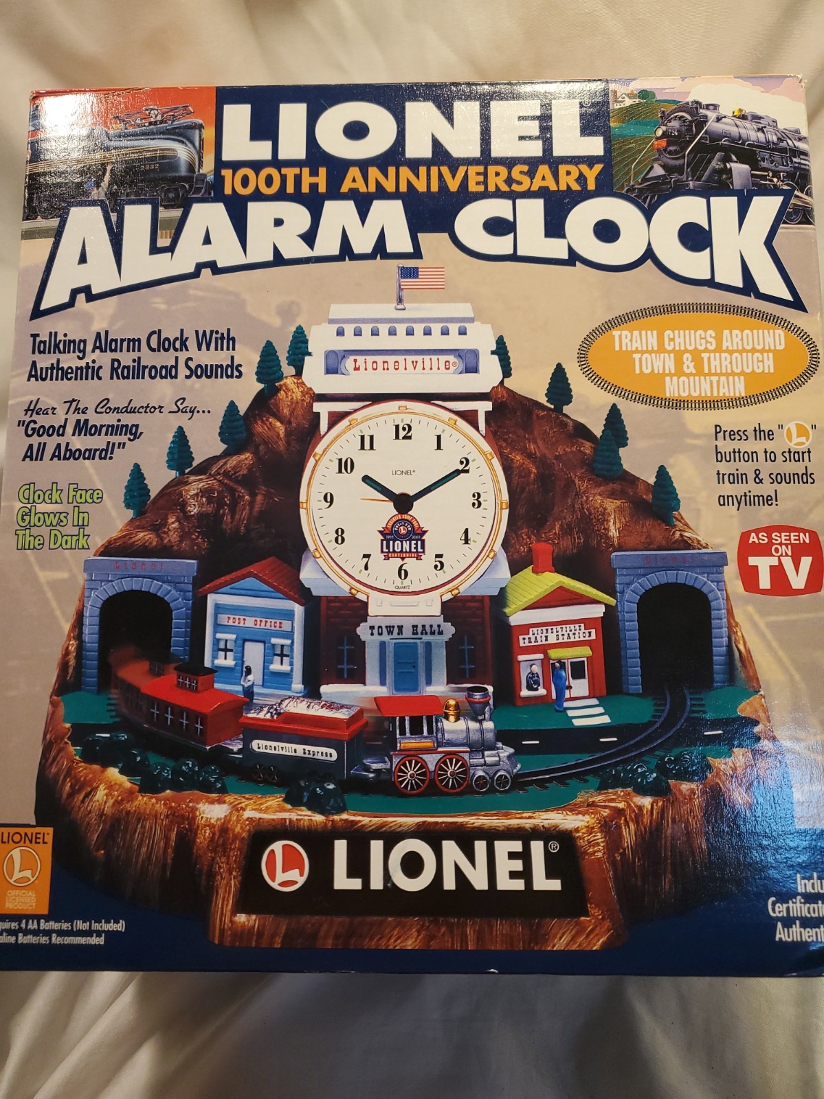 Lionel 100th Anniversary Alarm Clock. Complete Talking Alarm Clock.
