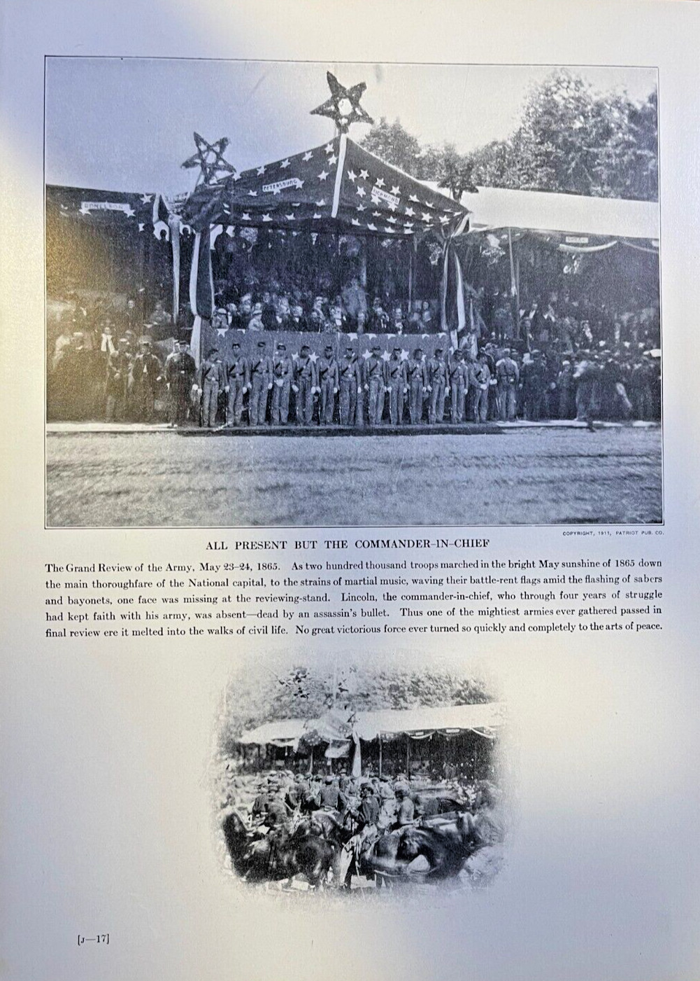 1912 Vintage Illustration Grand Review of the Army At Washington May 1865