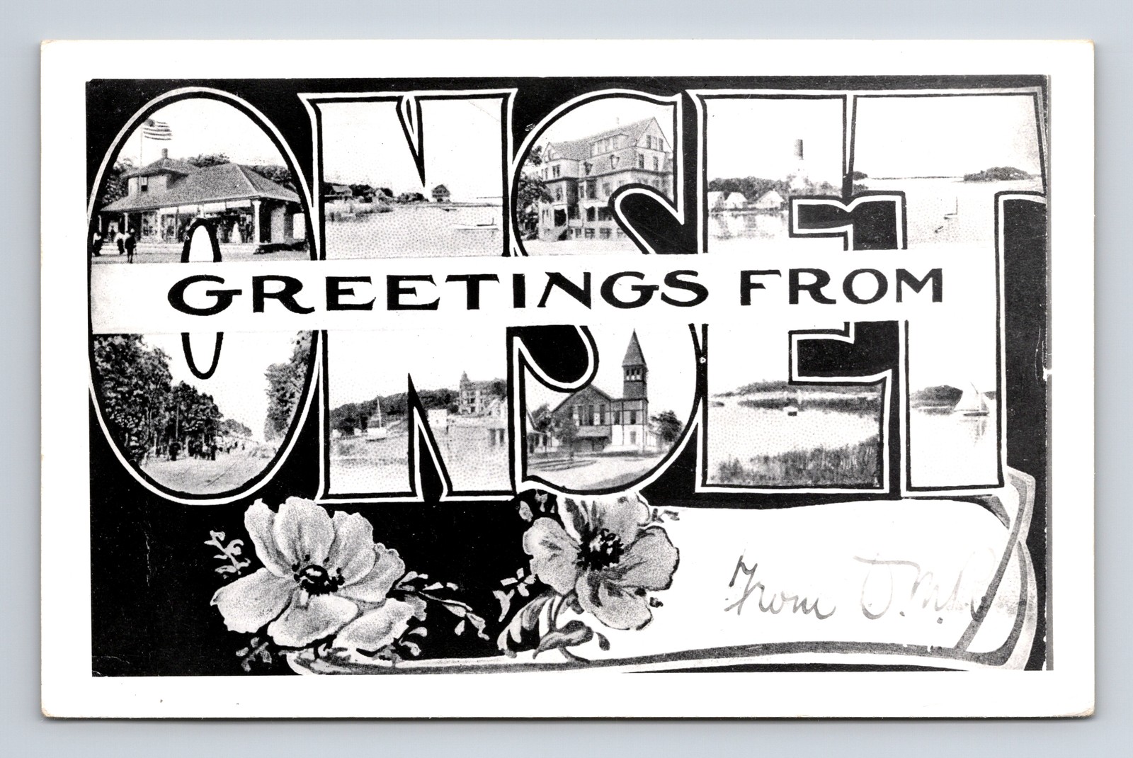 RPPC Big Letter Multi View Greetings From Onset Massachusetts MA Postcard