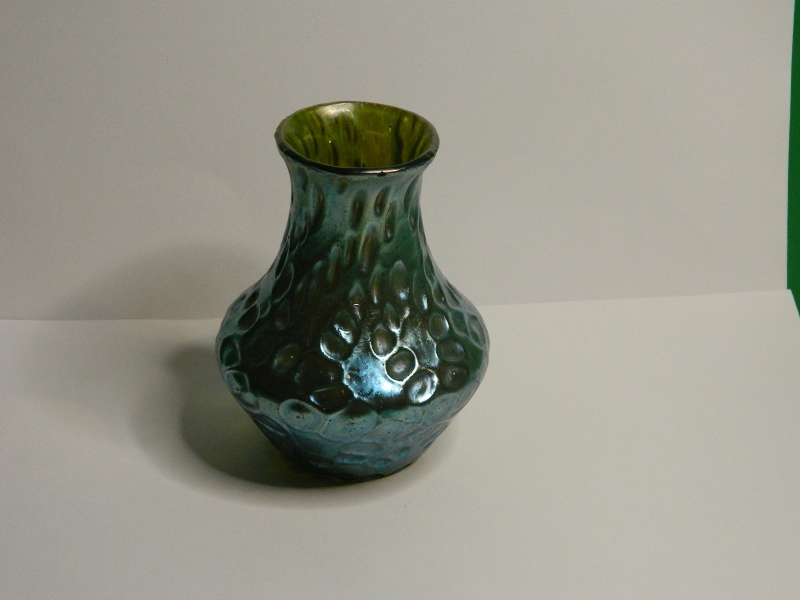 Small Antique Bohemian Art Glass Vase Small Antique Bohemian Art Glass Vase