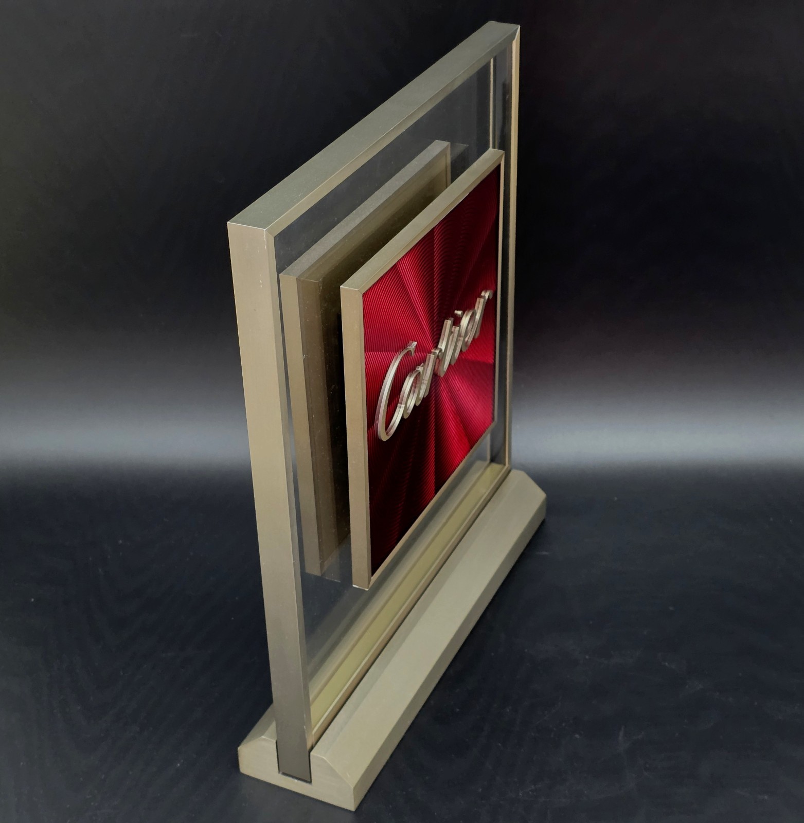 GENUINE CARTIER DEALER'S PRESENTATION DOUBLE SIDED PLAQUE PRE-OWNED