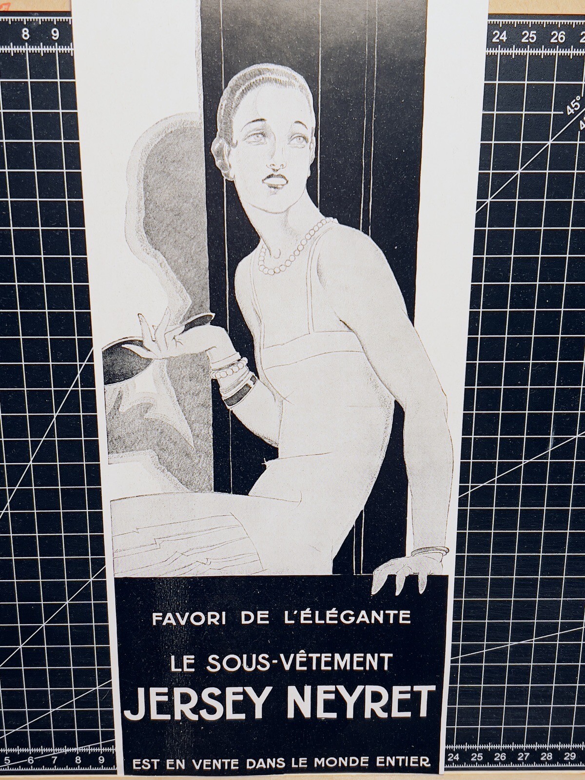 LADIES ELEGANT FASHION ADVERTISING VINTAGE FRANCE 1925 ORIGINAL ADVERTISING P...