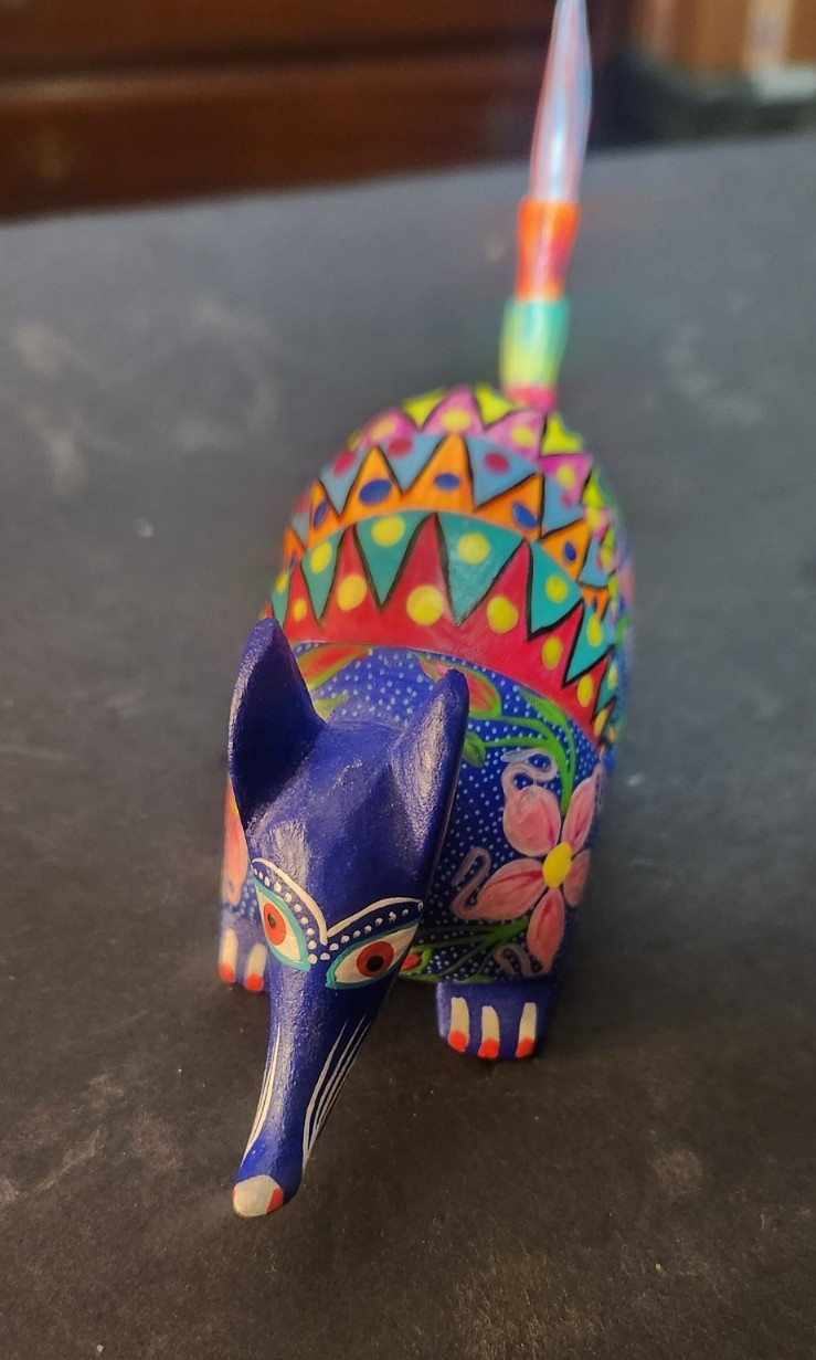 Handcrafted mexican armadillo folk art by Paquita Arroyo