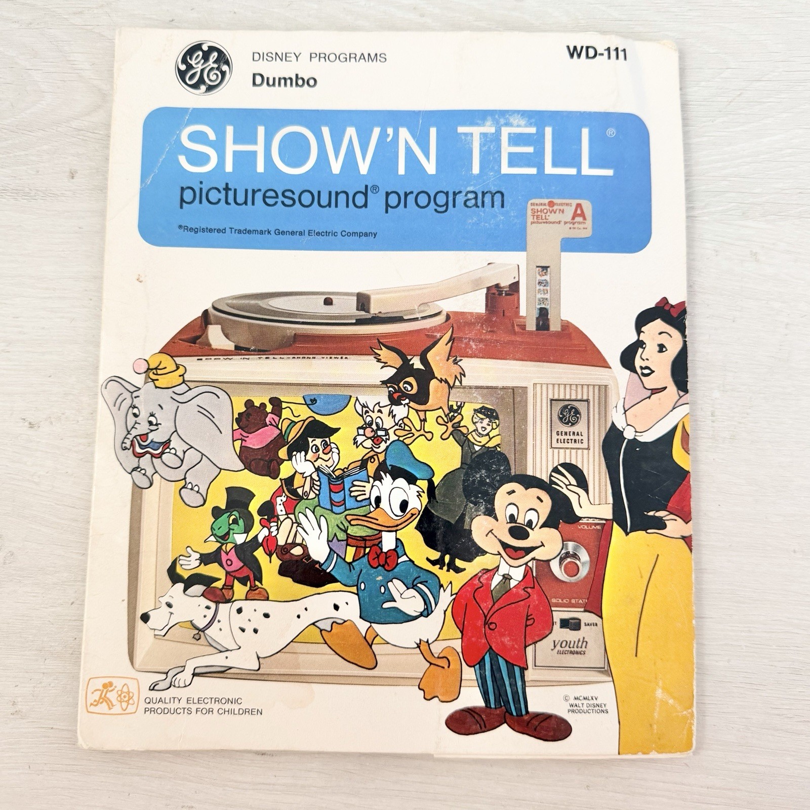 Vintage 1965 Disney Dumbo GE Show N Tell Picturesound WD-111 Record Film Complet