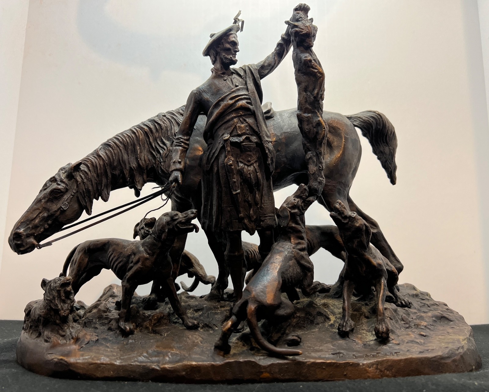 PIERRE JULES MENE / PJ MENE Antique French Bronze Scottish Hunt Horse Sculpture