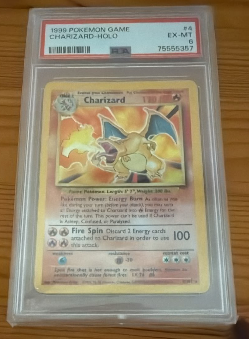 1999 Pokémon Base Set Charizard Holo 4/102 PSA 6 EX-MT WOTC Vintage