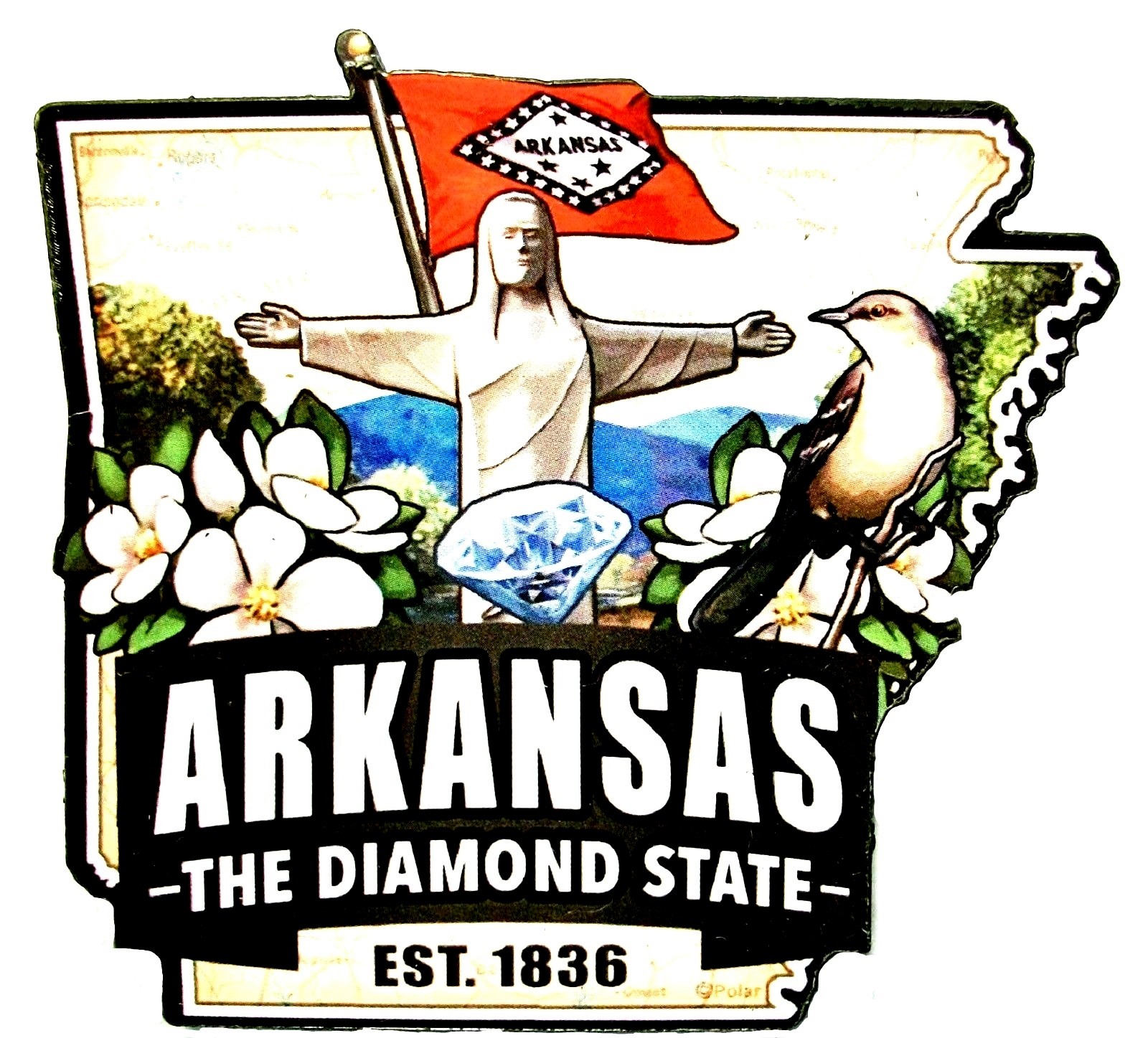 Arkansas The Diamond State Classic Artwood Fridge Magnet