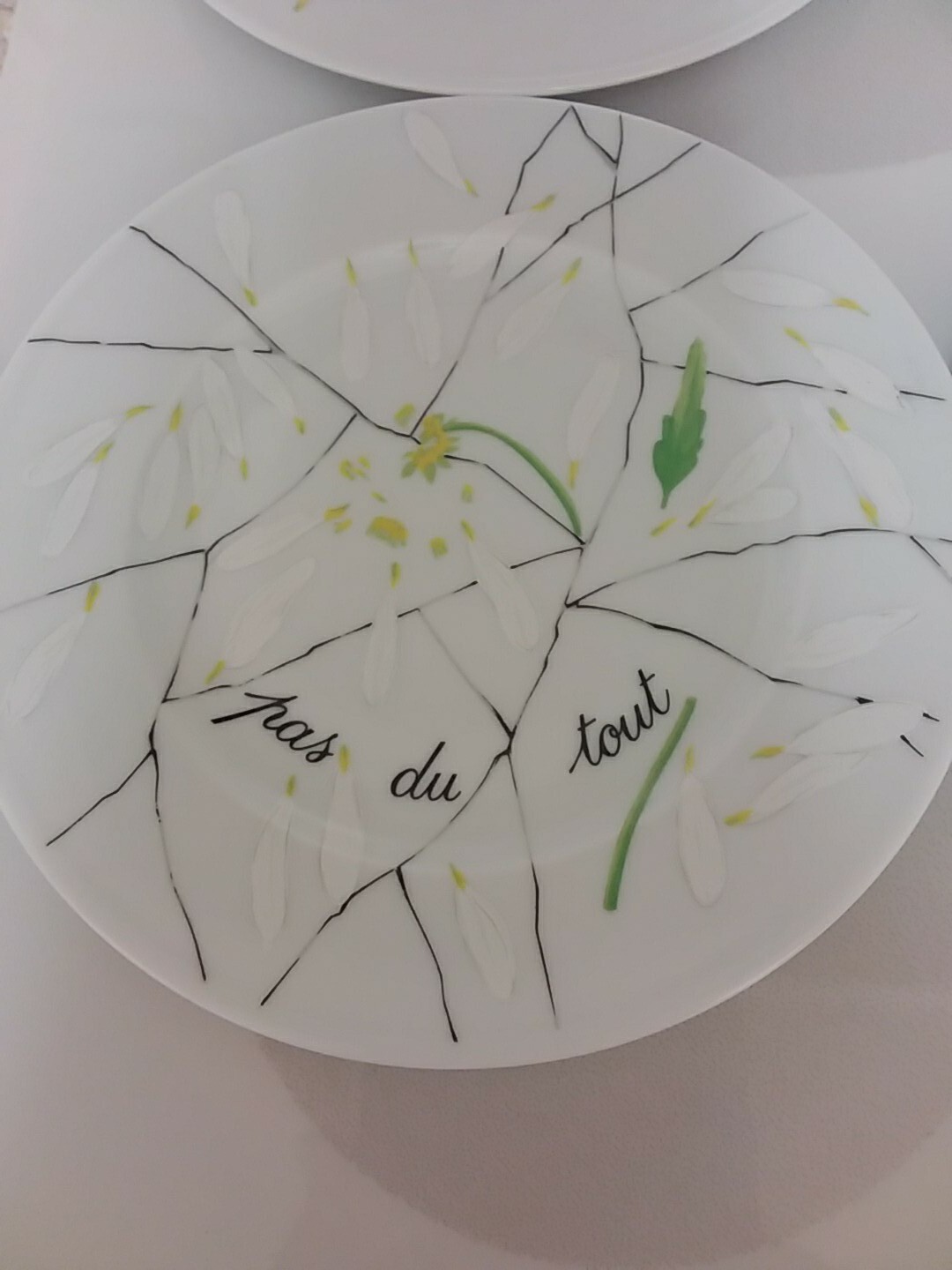 Set of 6 Porcelains DePierrette Canapé Dessert Plates Daisy Flower Limoge France