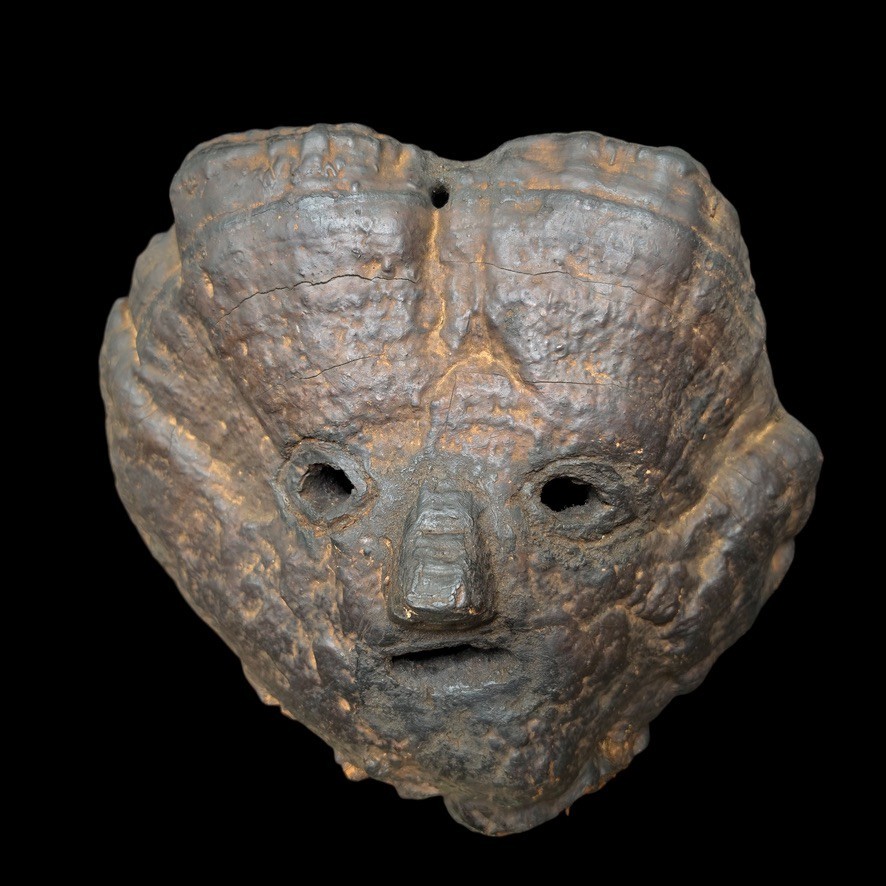 Nepal Mushroom Mask Tribal Folk Art Wall Sculpture Ethnographic Primitive Decor