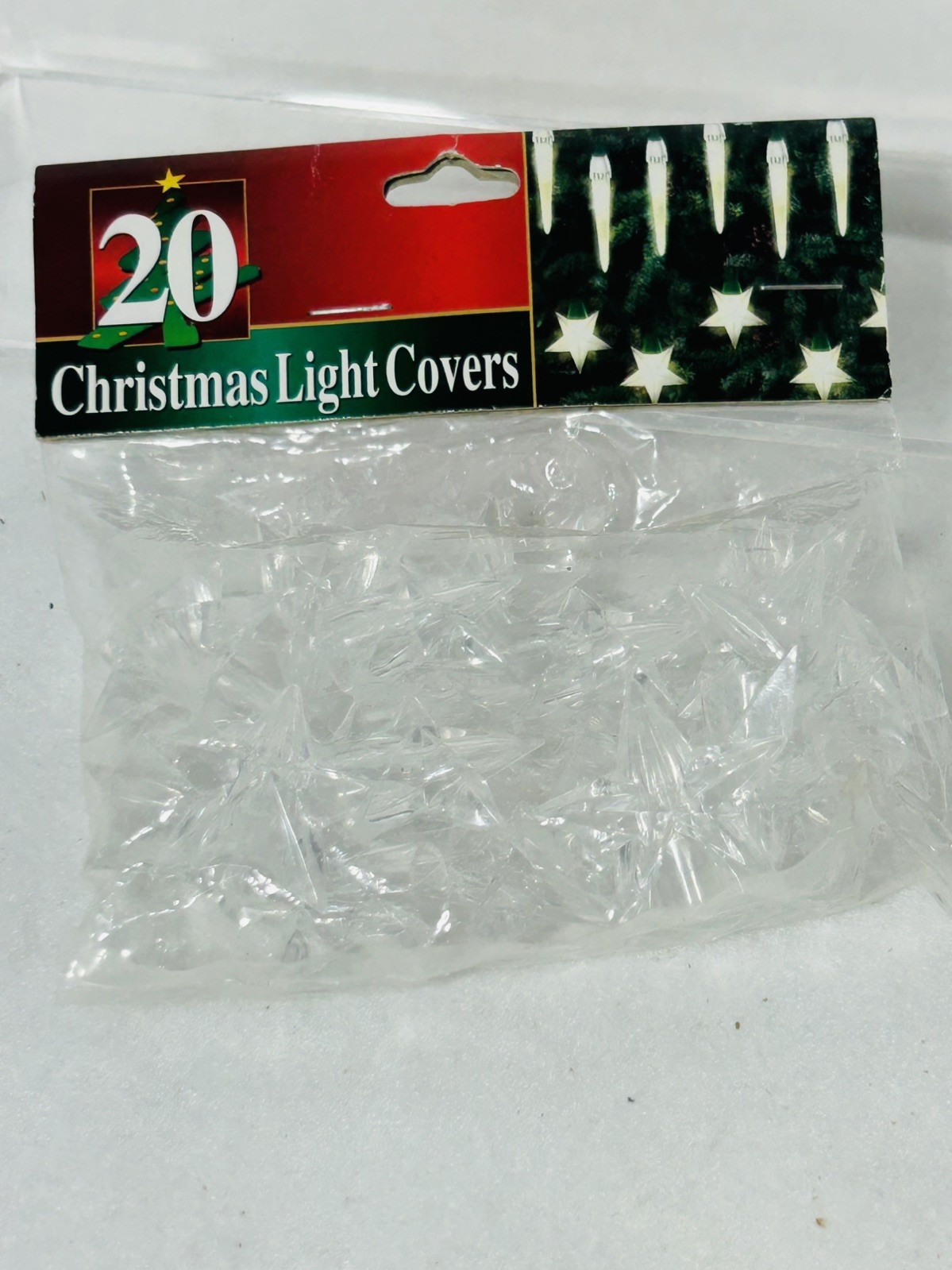 Vintage Clear Acrylic 3D Star Light Covers Christmas String Lights