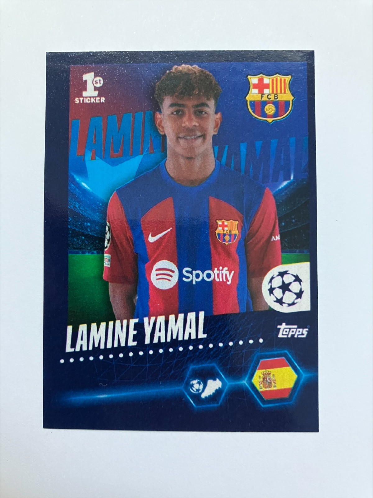 Lamine Yamal FC Barcelona Topps Champions League 2023/24 1st Sticker #138 Rookie