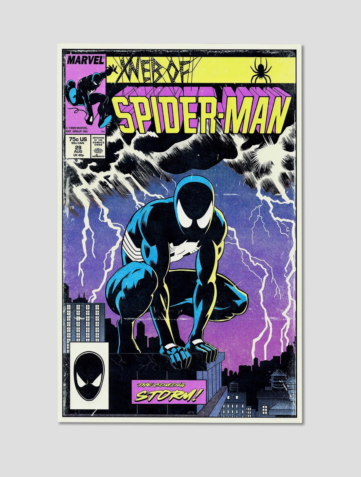 Web of Spider-Man Black Suit Symbiote Premium Giclee Print Poster 11x17 Wall Art