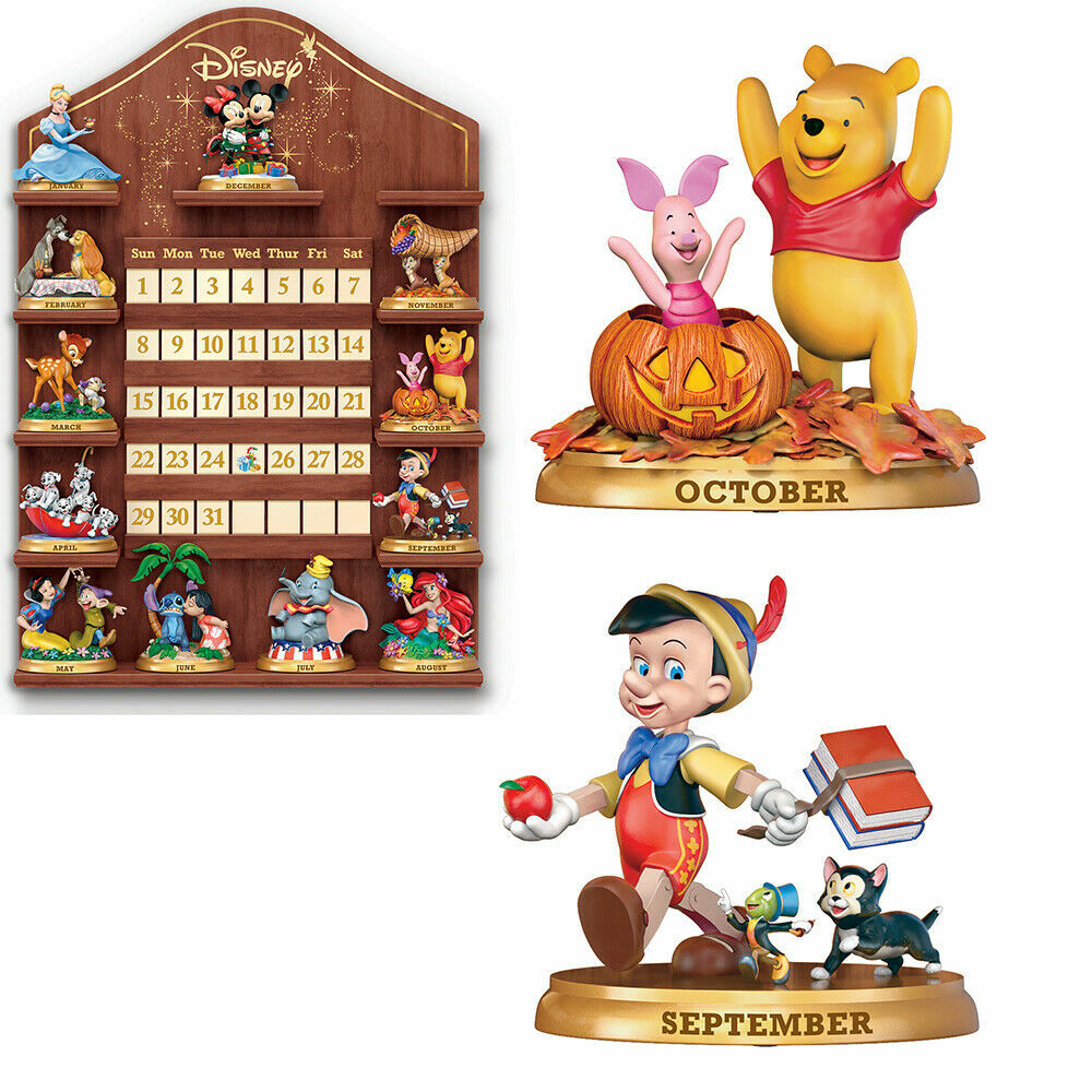 DISNEY Magical Moments Perpetual CALENDAR Figurine Set of 2 SEPTEMBER & OCTOBER 