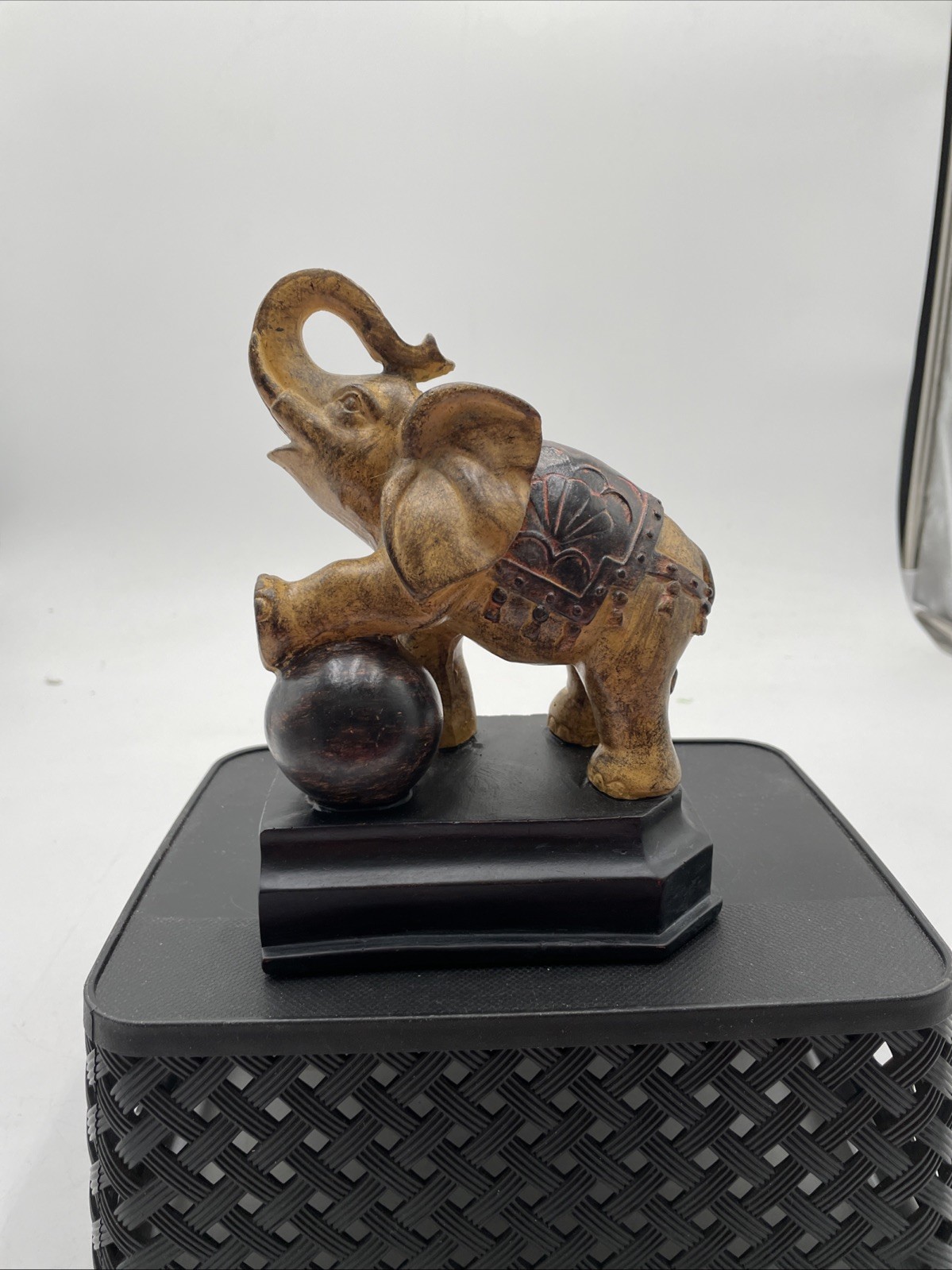 Circus Elephant Figurine On Stand With Ball