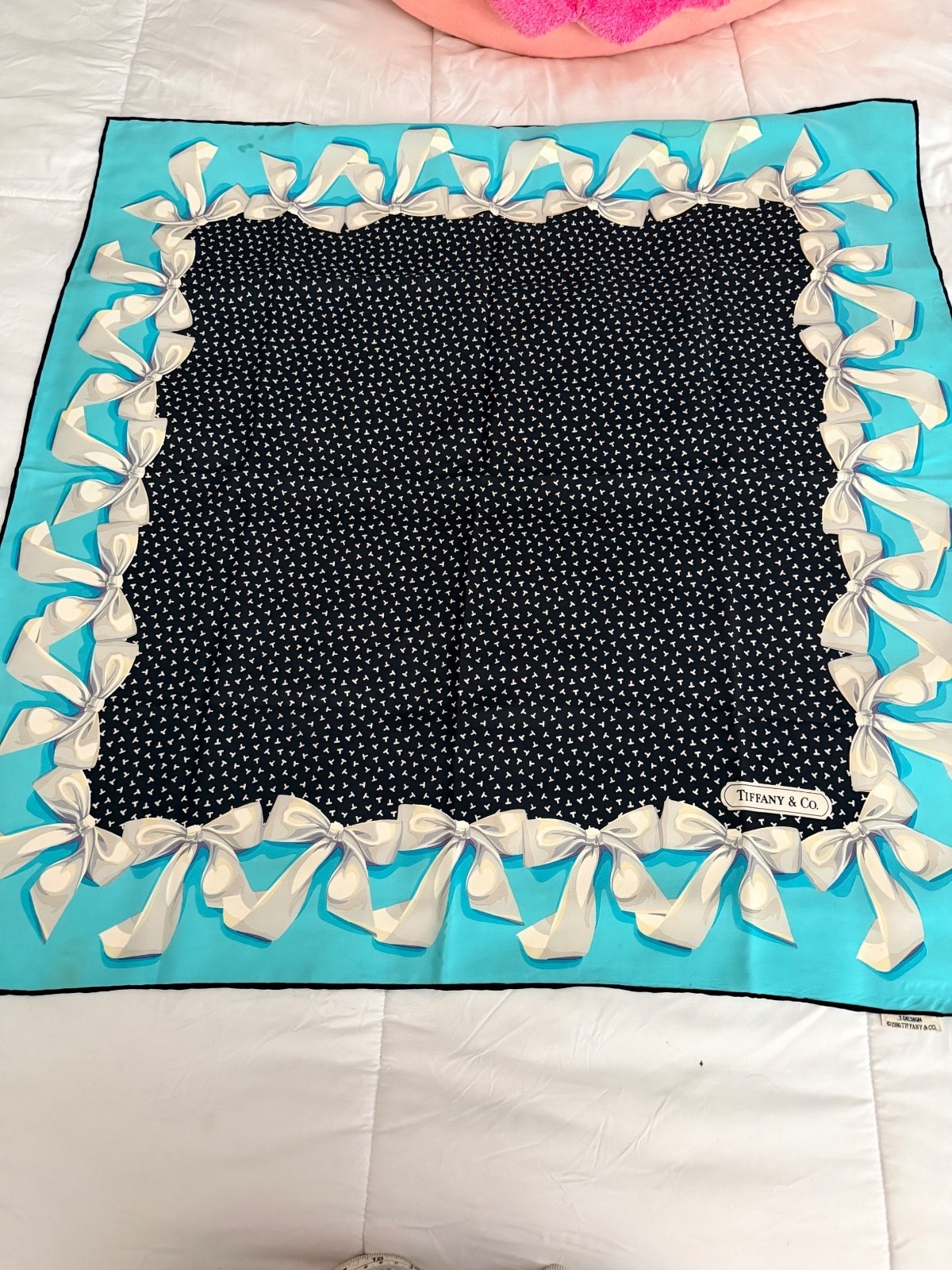 Tiffany & Co. Vintage Silk Scarf with Bow Design
