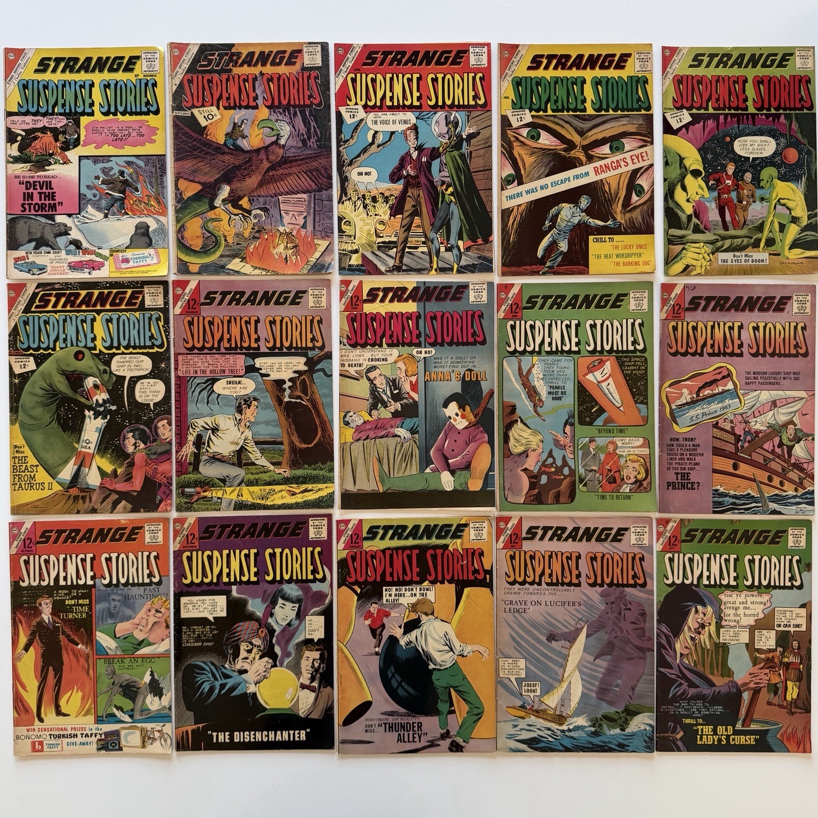 CDC Charlton Strange Suspense Stories Lot of 15 Issues: 50 (1960) - 71 (1964)