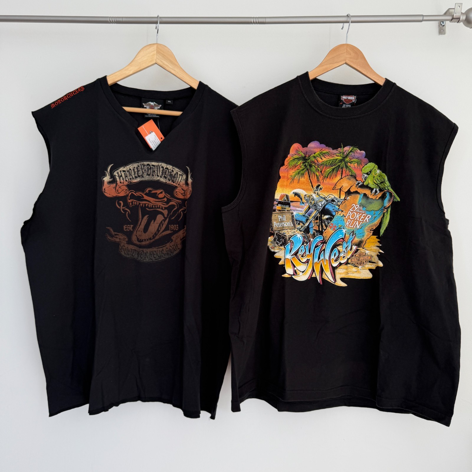 Harley Davidson T Shirts Mens 2X Lot of 2 Muscle Tank Limited Edition & Key West