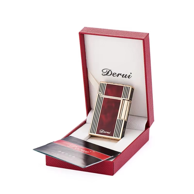 Luxury Derui Side Sliding Sound Inflatable Lighter, High-End Quality Metal Light