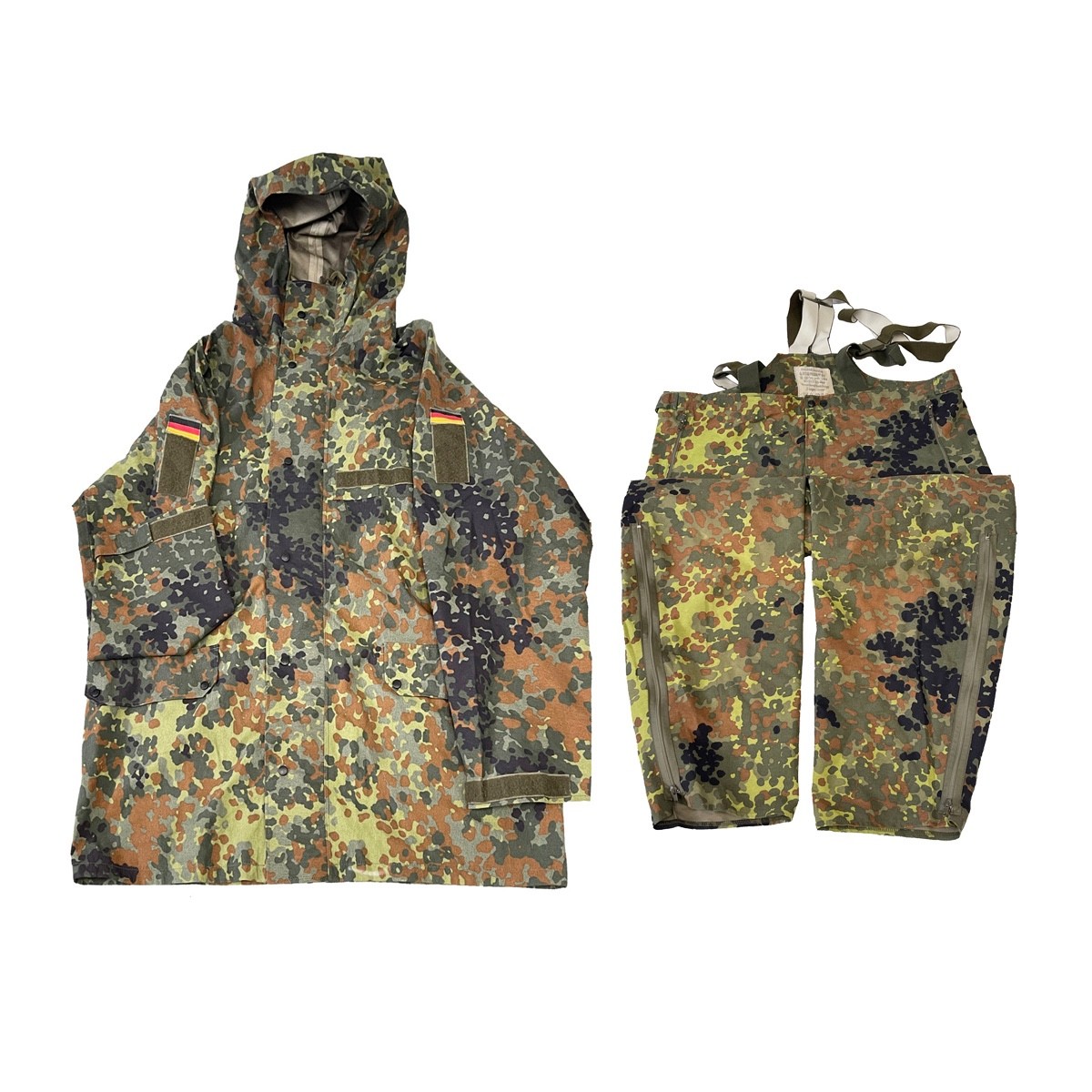 German Military Surplus Flecktarn Parka and Bib Set - Size Large- New