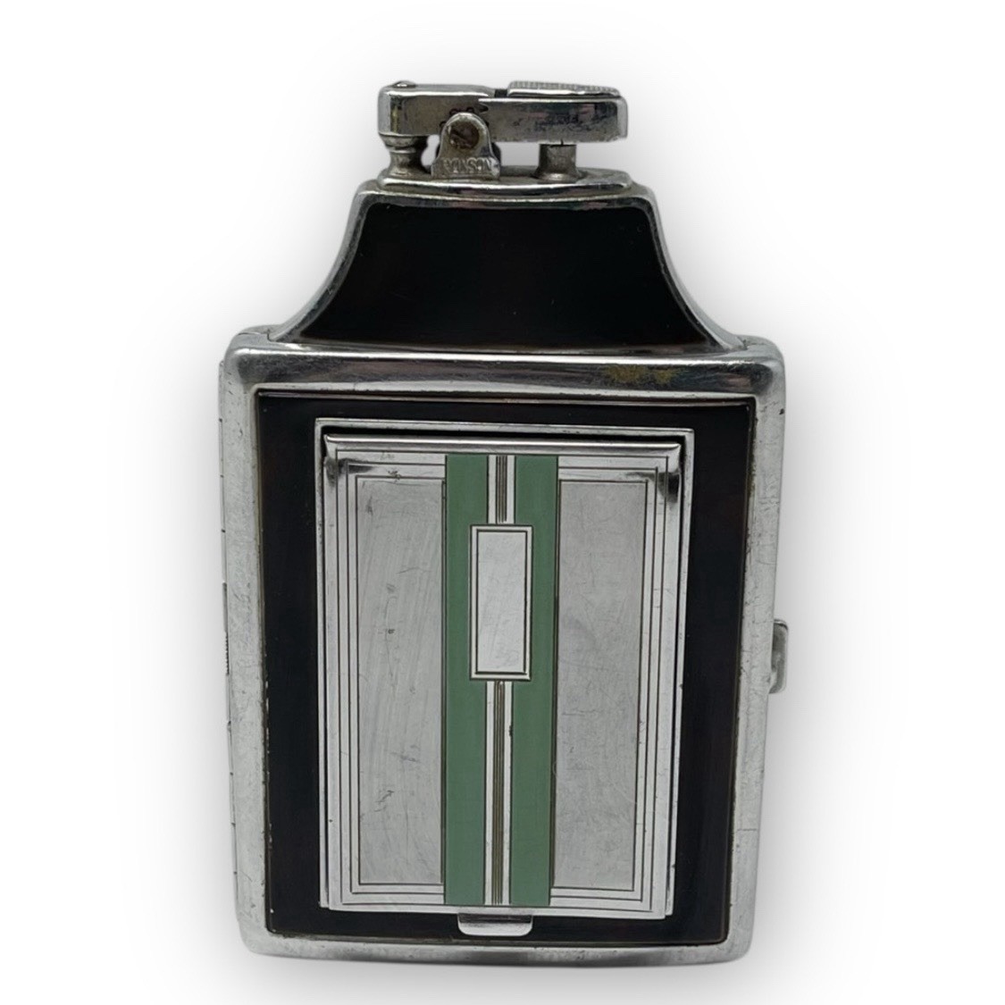 Vintage Art Deco Metal Ronson Cigarette Case Lighter Made in the USA Flawed