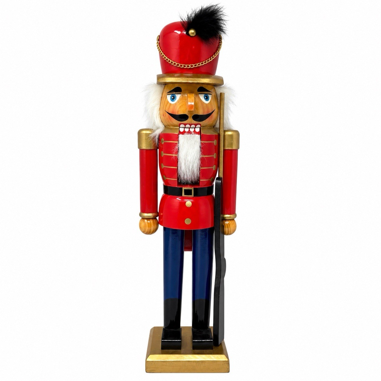 15” Wooden Soldier Nutcracker Red Gold Rifle Christmas Holiday Decor
