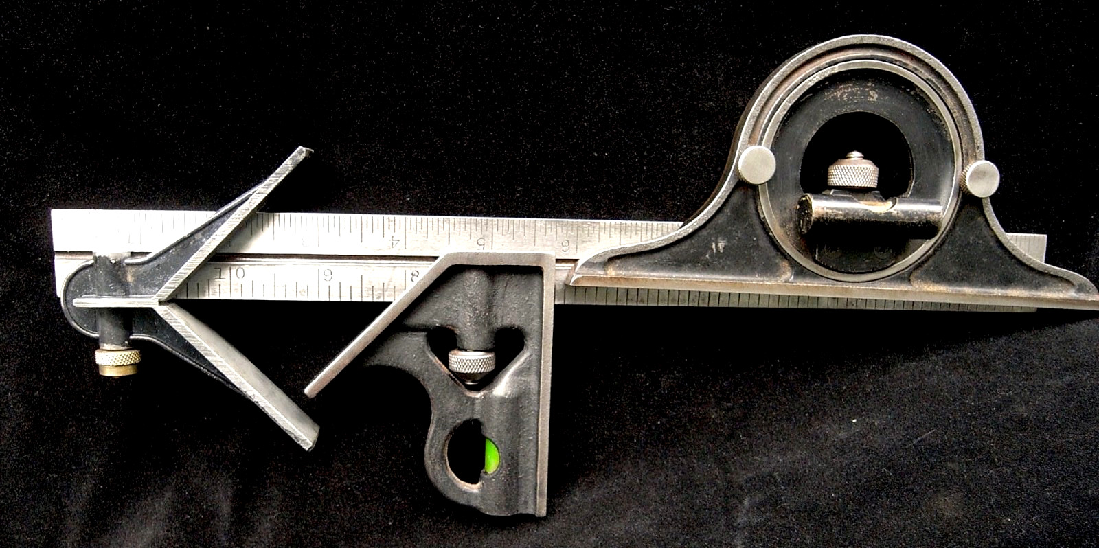 VINTAGE TRYON COMBINATION SQUARE w/PROTRACTOR+ CENTER GUIDE- VERY GOOD CONDITION