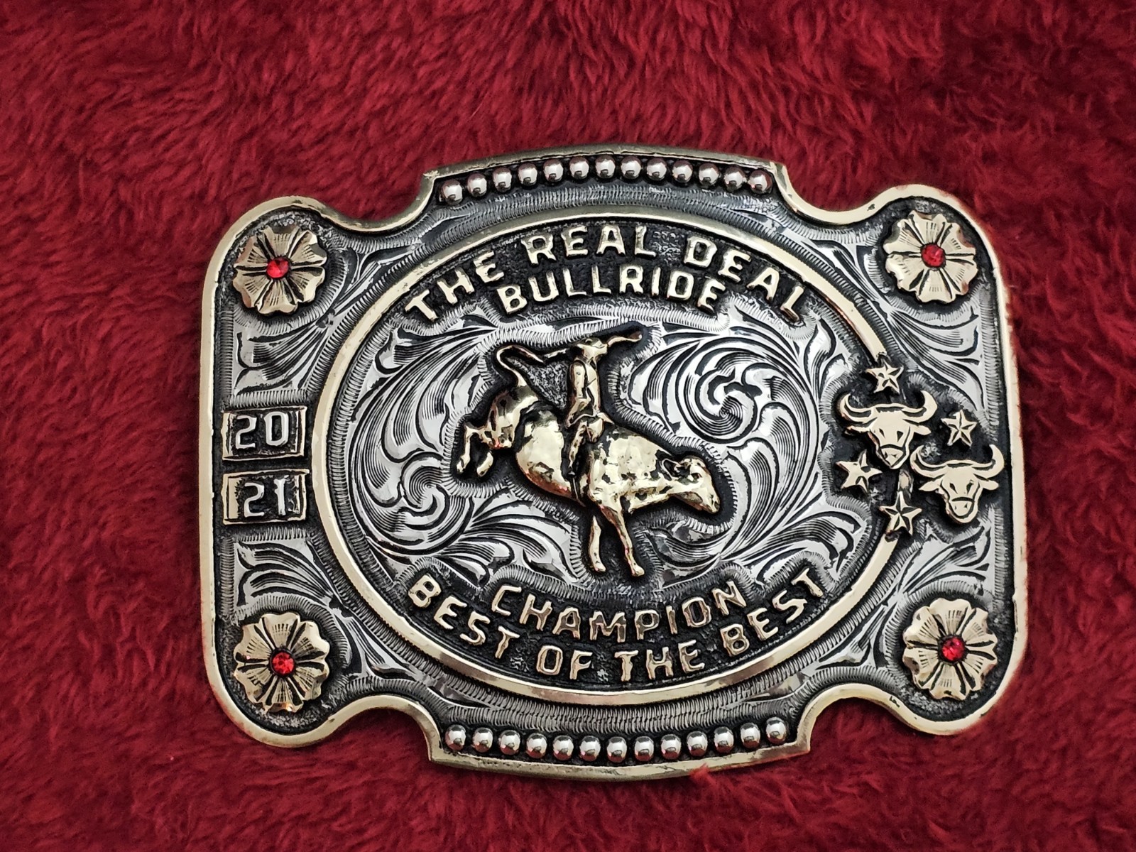 Bull Riding☆2021☆ RODEO X~TREME CHAMPION☆The Real Deal☆TROPHY BUCKLE☆Rare☆24