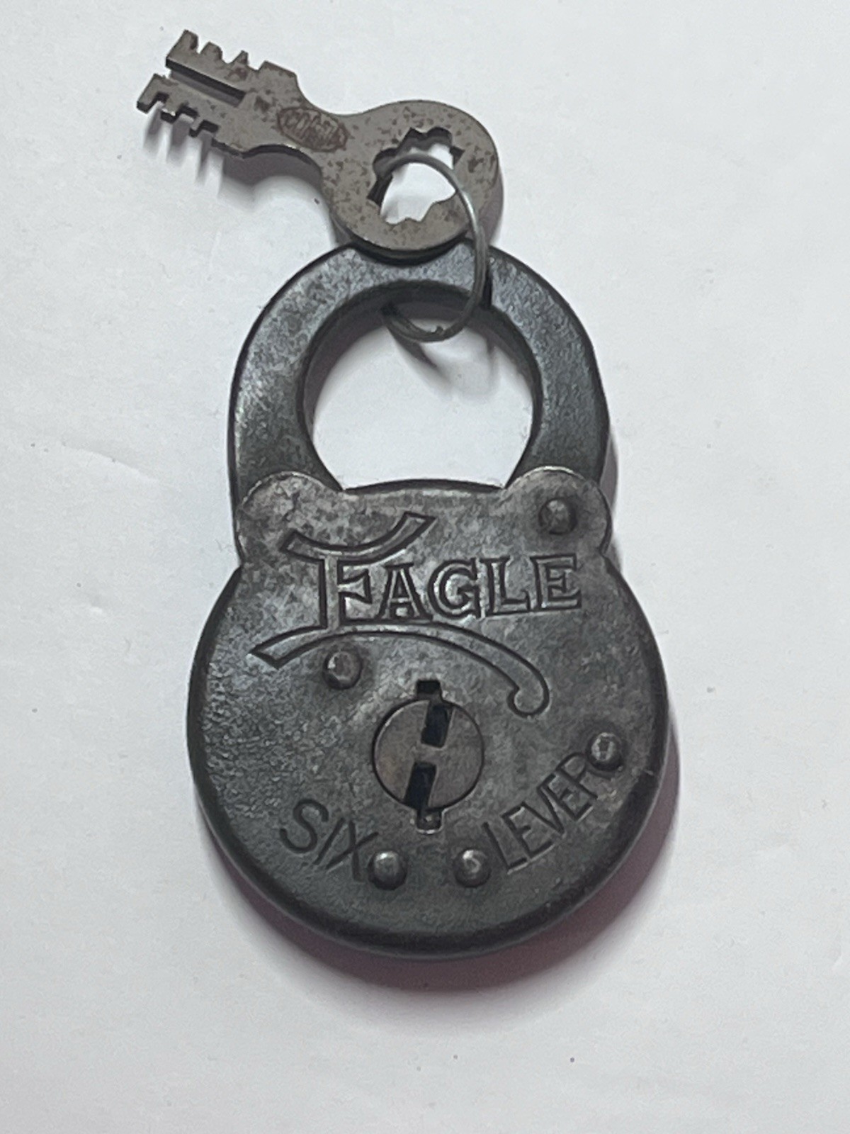 VINTAGE EAGLE SIX LEVER PADLOCK WITH KEY VINTAGE EAGLE SIX LEVER PADLOCK WITH KEY